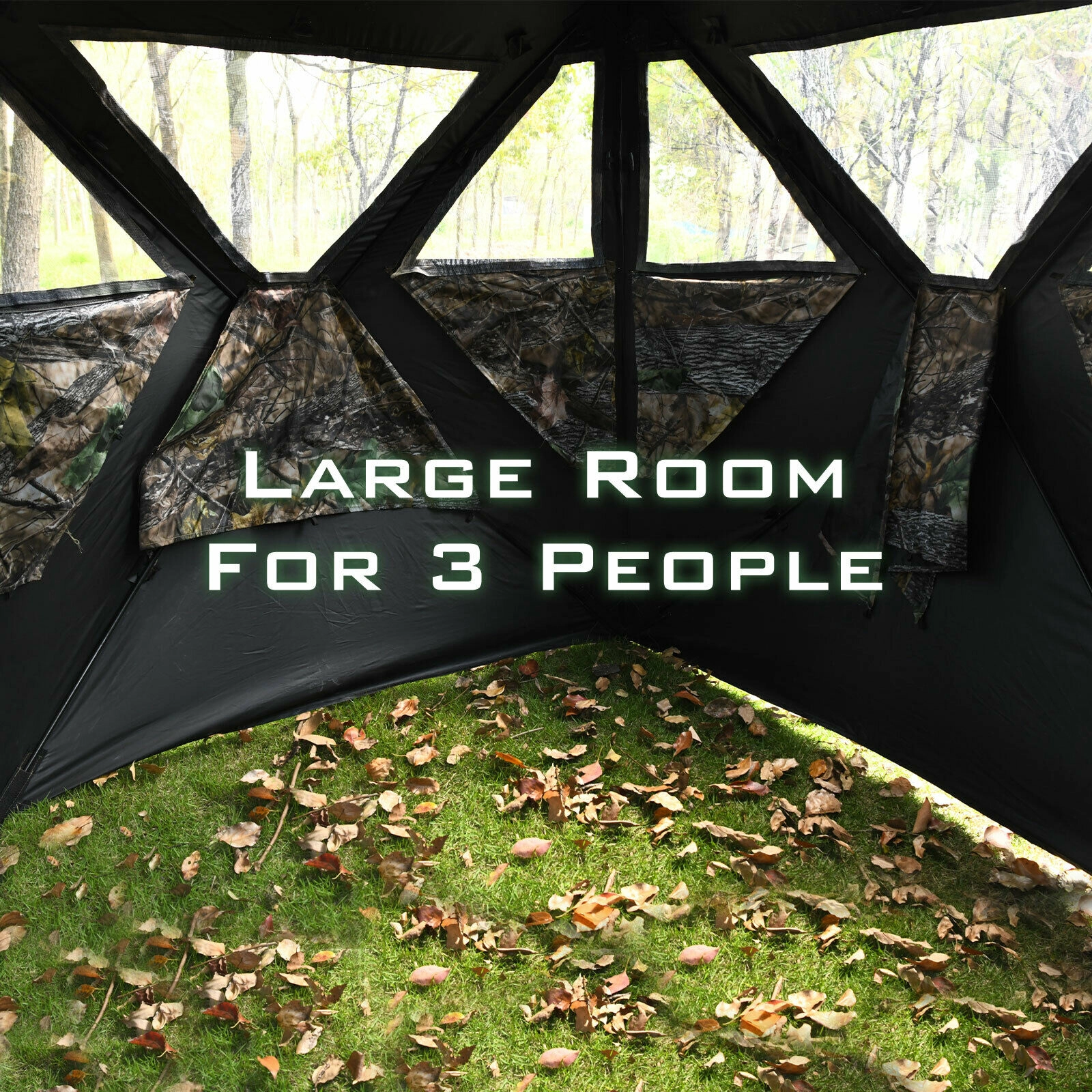 SUGIFT 3 Person Portable Pop-Up Ground Hunting Blind Tent Camouflage