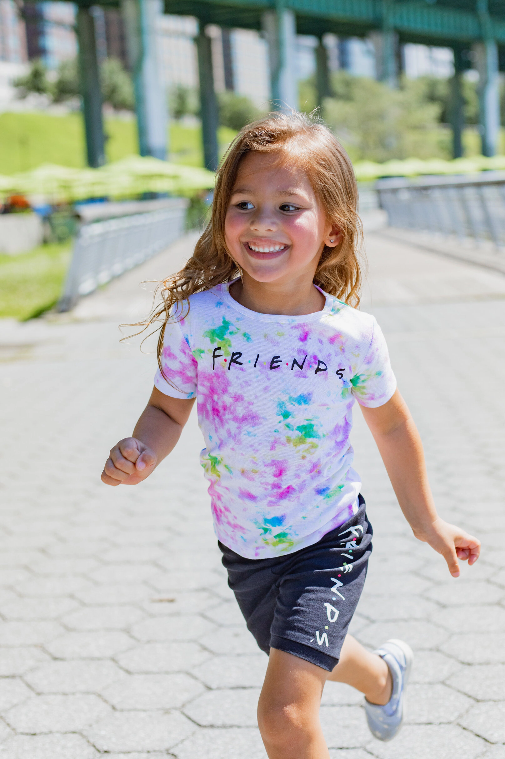 Friends Girls' 2-Piece Pajama Tee and Bike Shorts Set