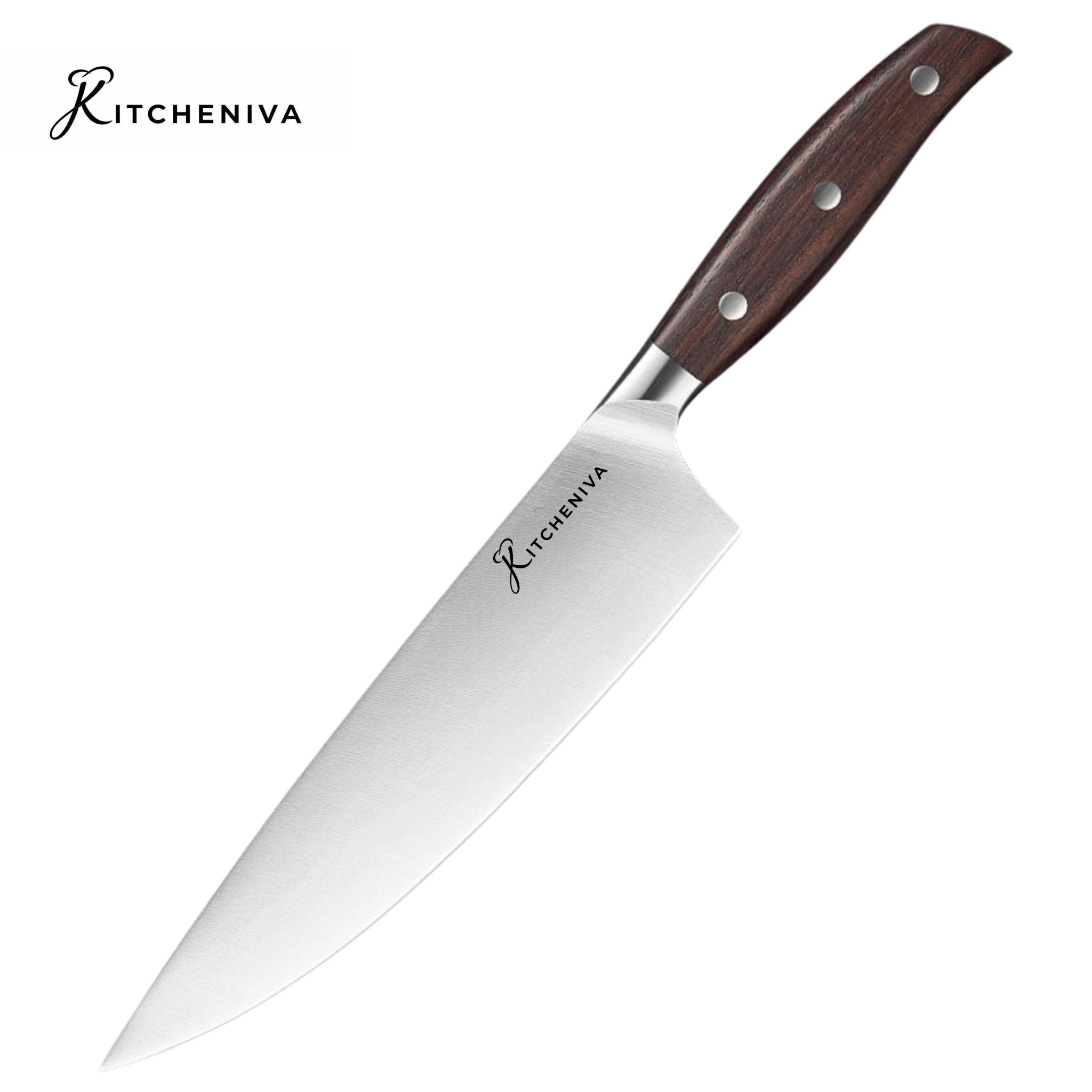 Kitcheniva 8-Inch German Stainless Steel Chefs Knife With Sandal Wood Handle