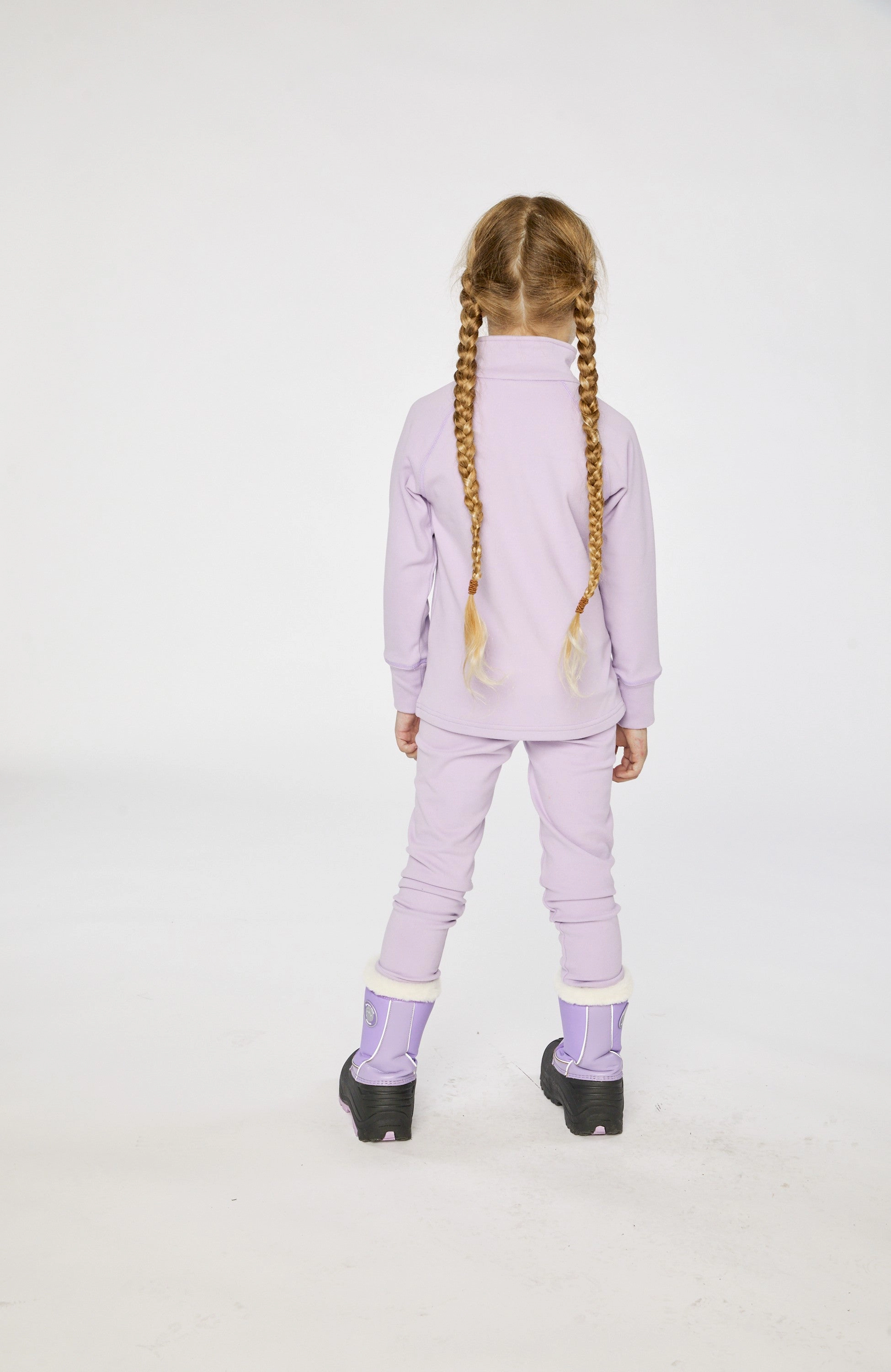 Deux par Girls Two Piece Half-Zip Thermal Underwear Top and Pants Set