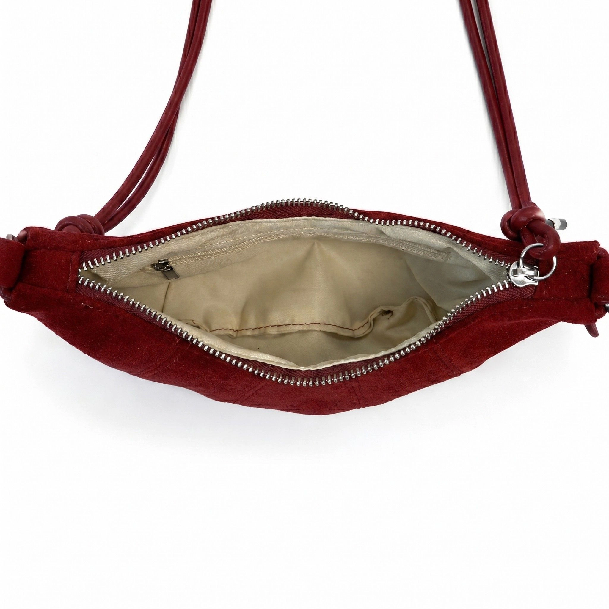 Alilang Women's Soft Faux Suede Crossbody Shoulder Bag Adjustable Strap Compact Everyday Crescent Purse, Olive Green