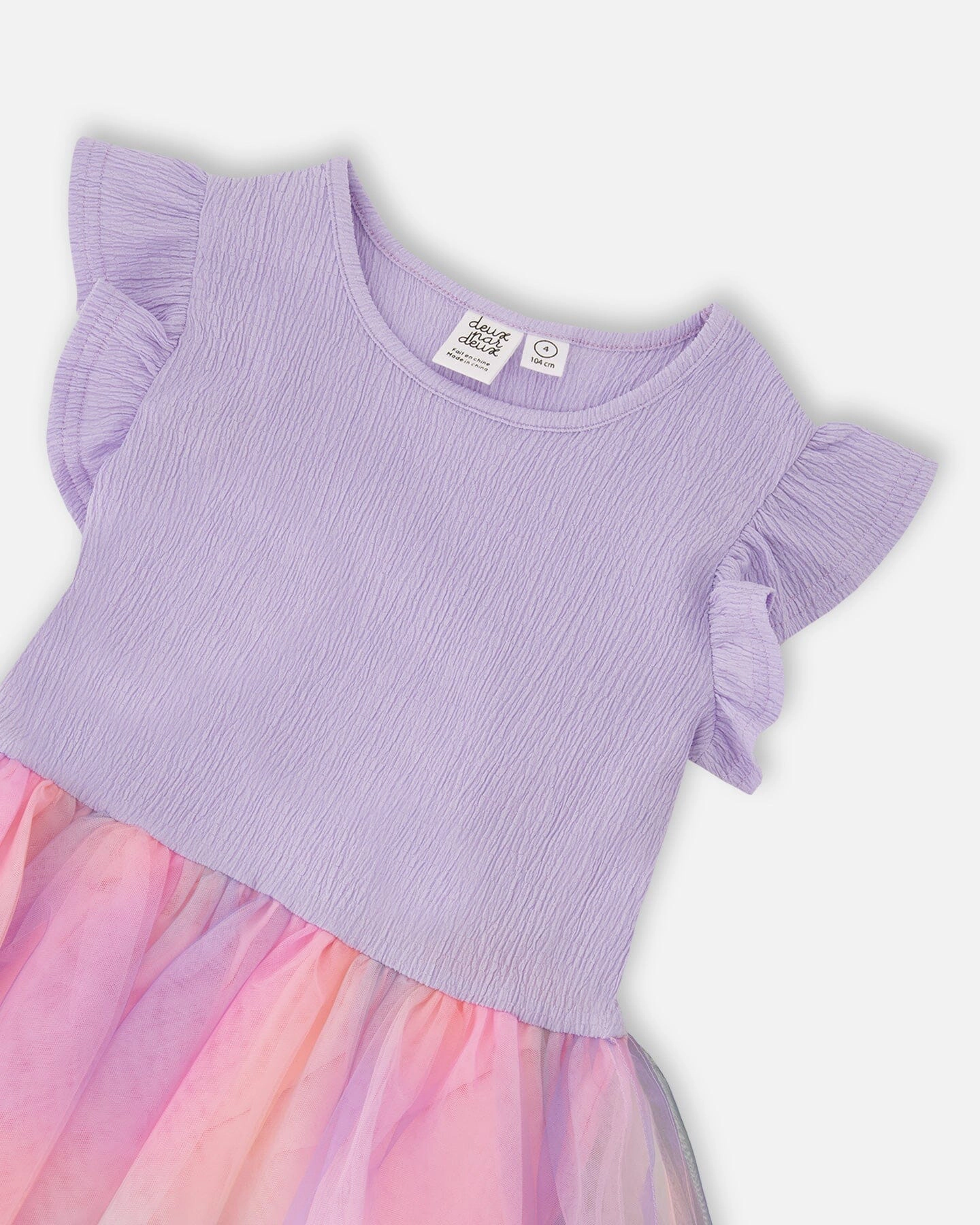 Deux par Girls Bi-Material Mesh Dress