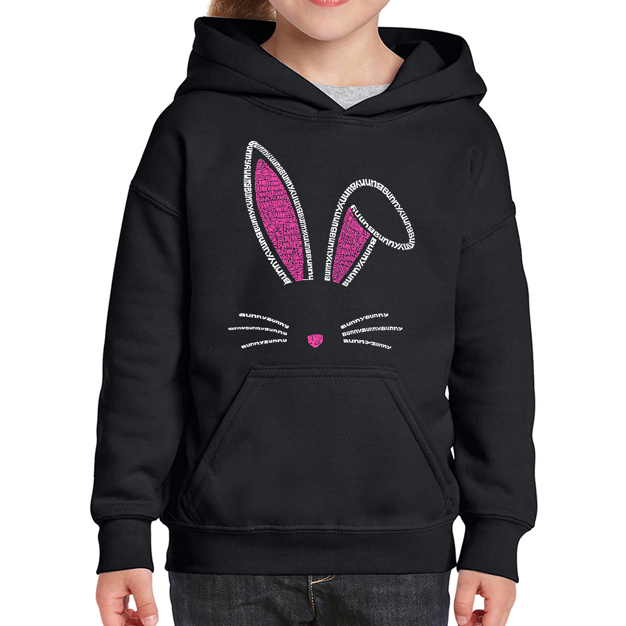 LA Pop Art Girls Word Hoodie - Bunny Ears
