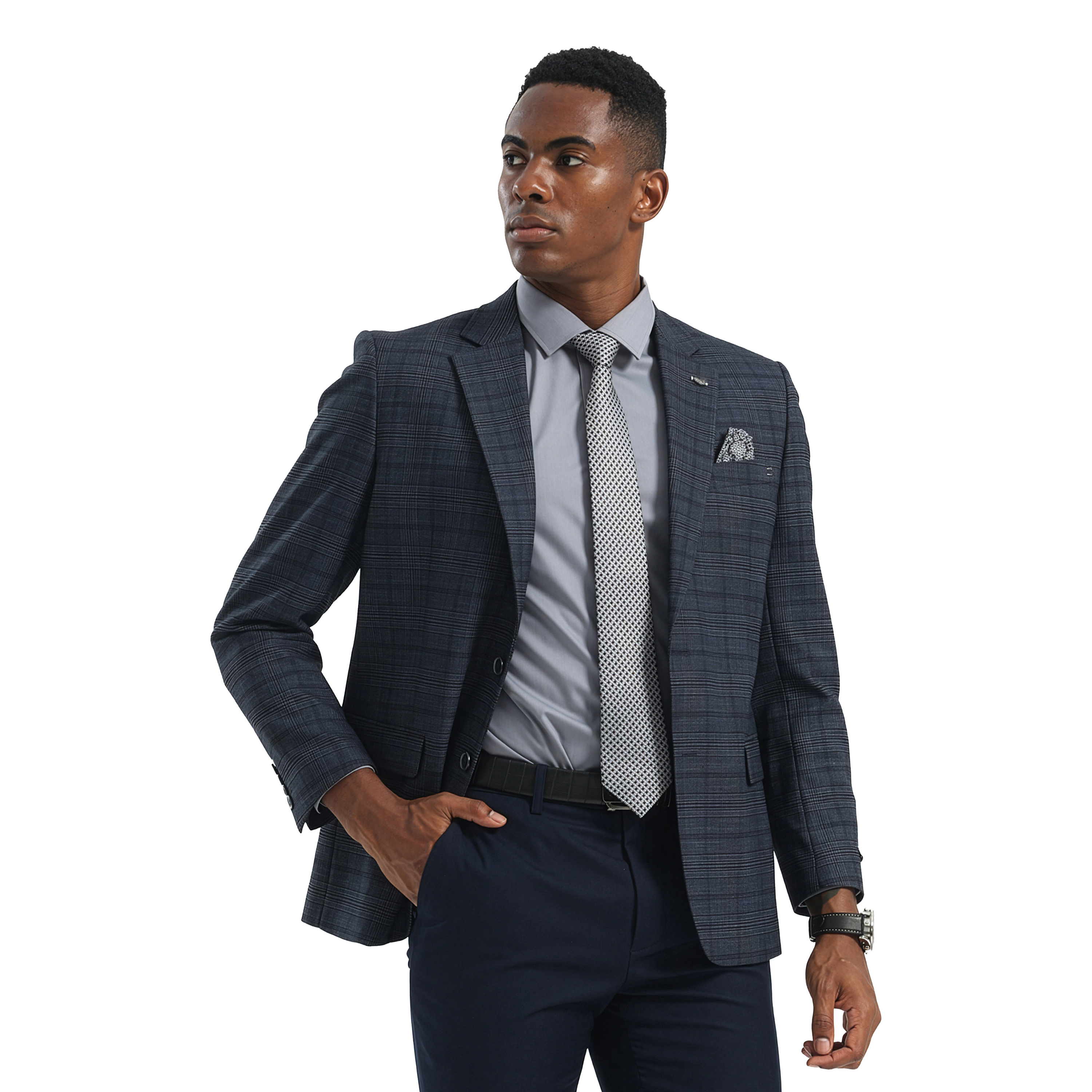 Tazzio Mens Subtle Plaid Sport Coat, Business and Casual