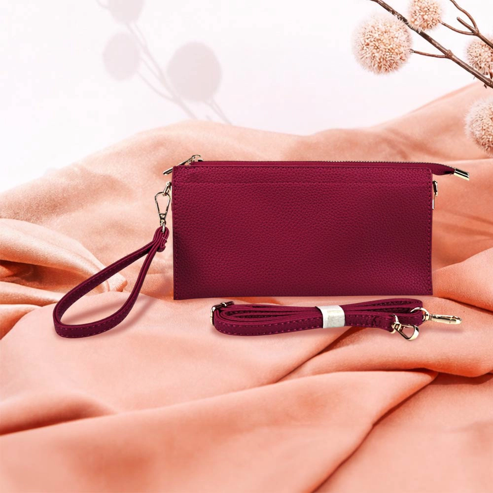 Fashnzfab Faux Leather Slim Wallet Crossbody Bag