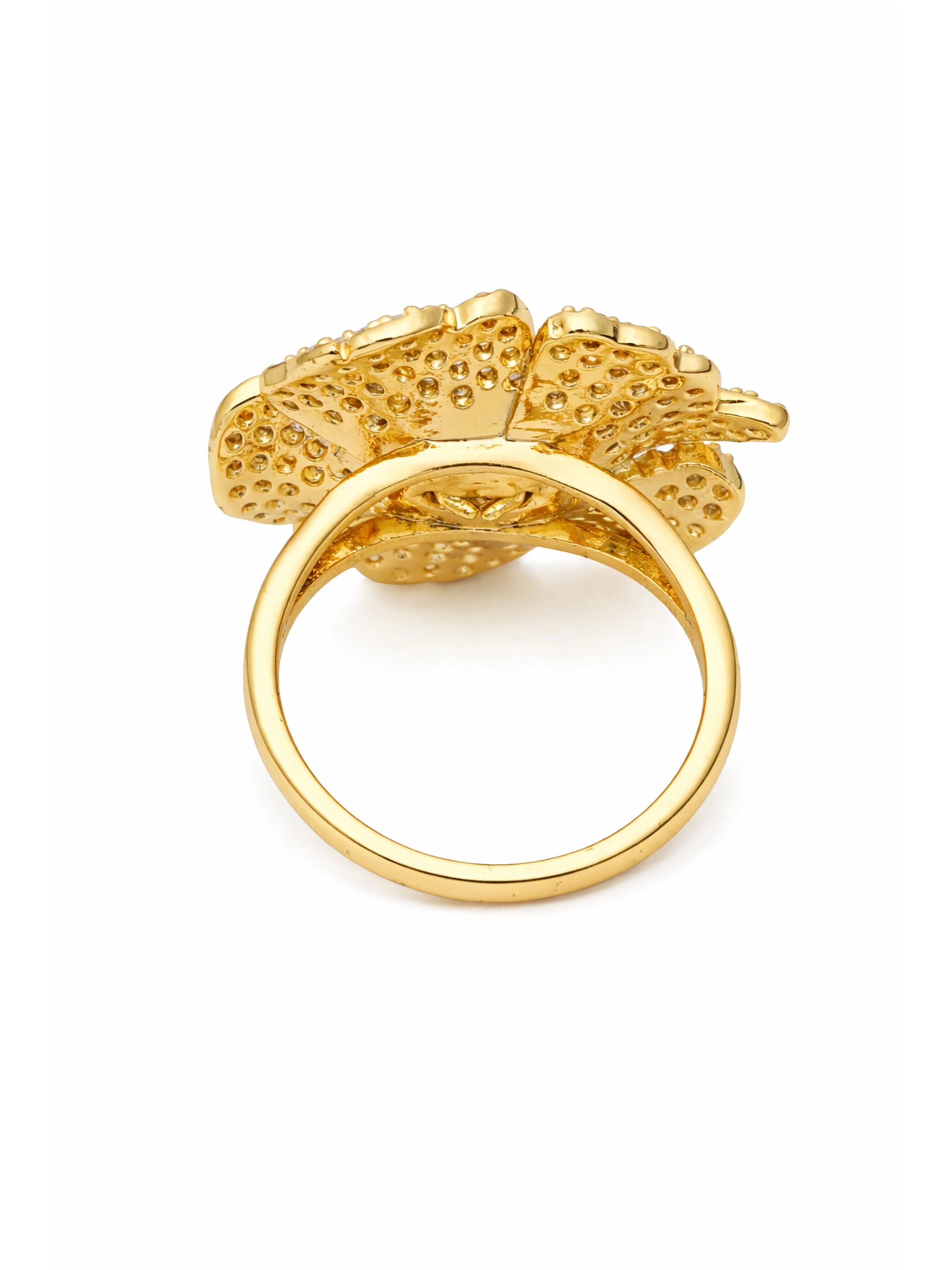 AGP Paris Women's Pave Floral Statement Ring