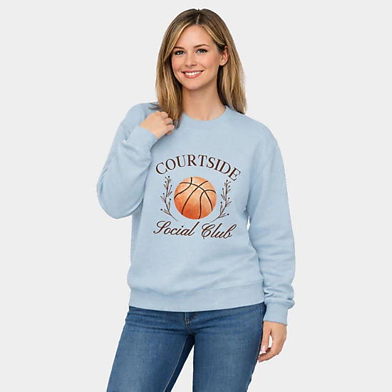 Simply Sage Market - Basketball Courtside Social Club -  Women's Graphic Sweatshirt