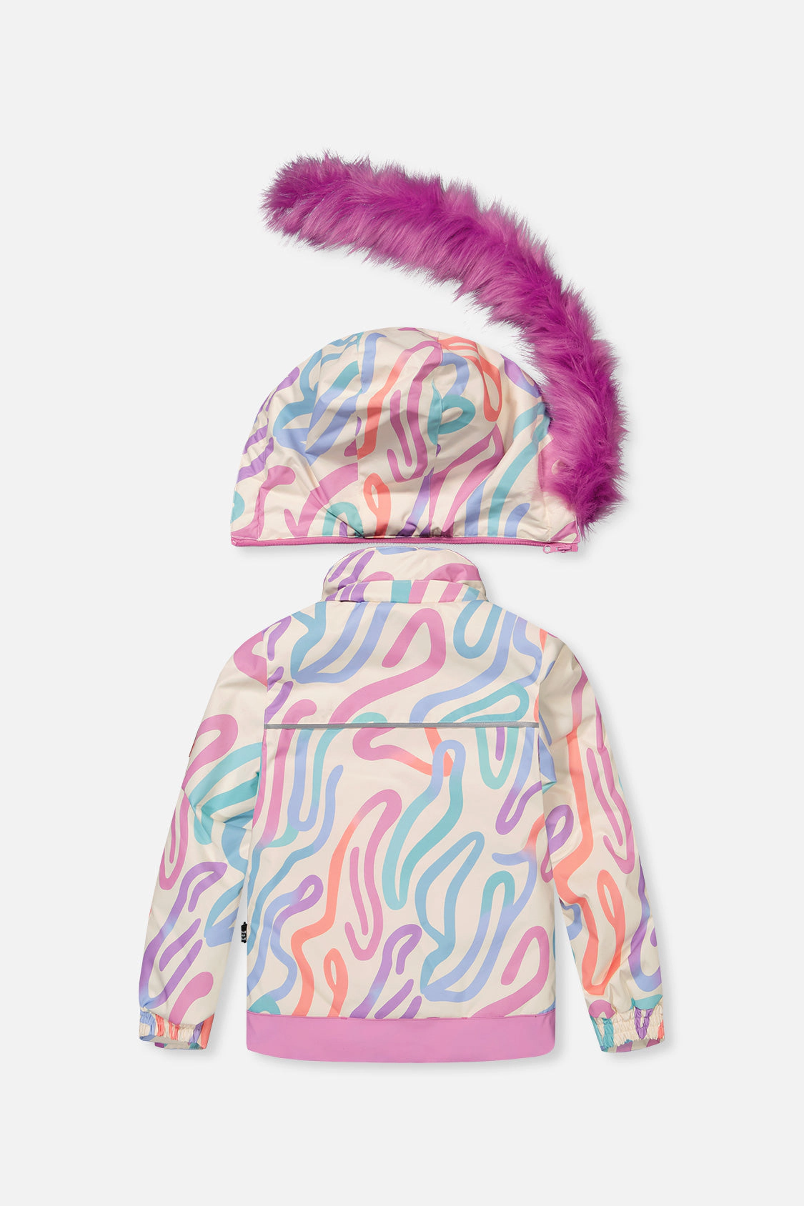 Deux par Girls Line Print Two Piece Discover Snowsuit with Hooded Jacket and Snow Pants