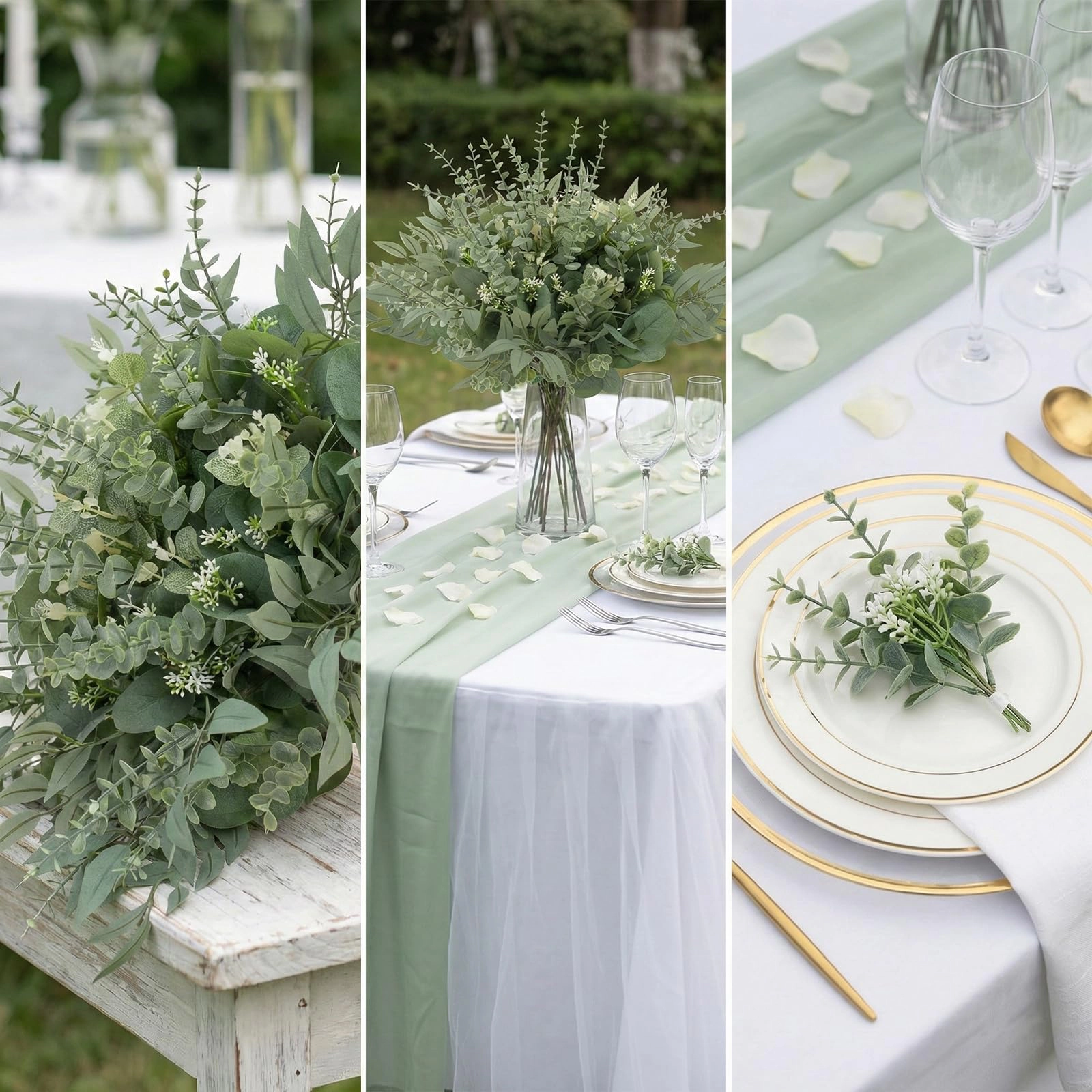 PUPWE Artificial Eucalyptus Greenery Stems Decor