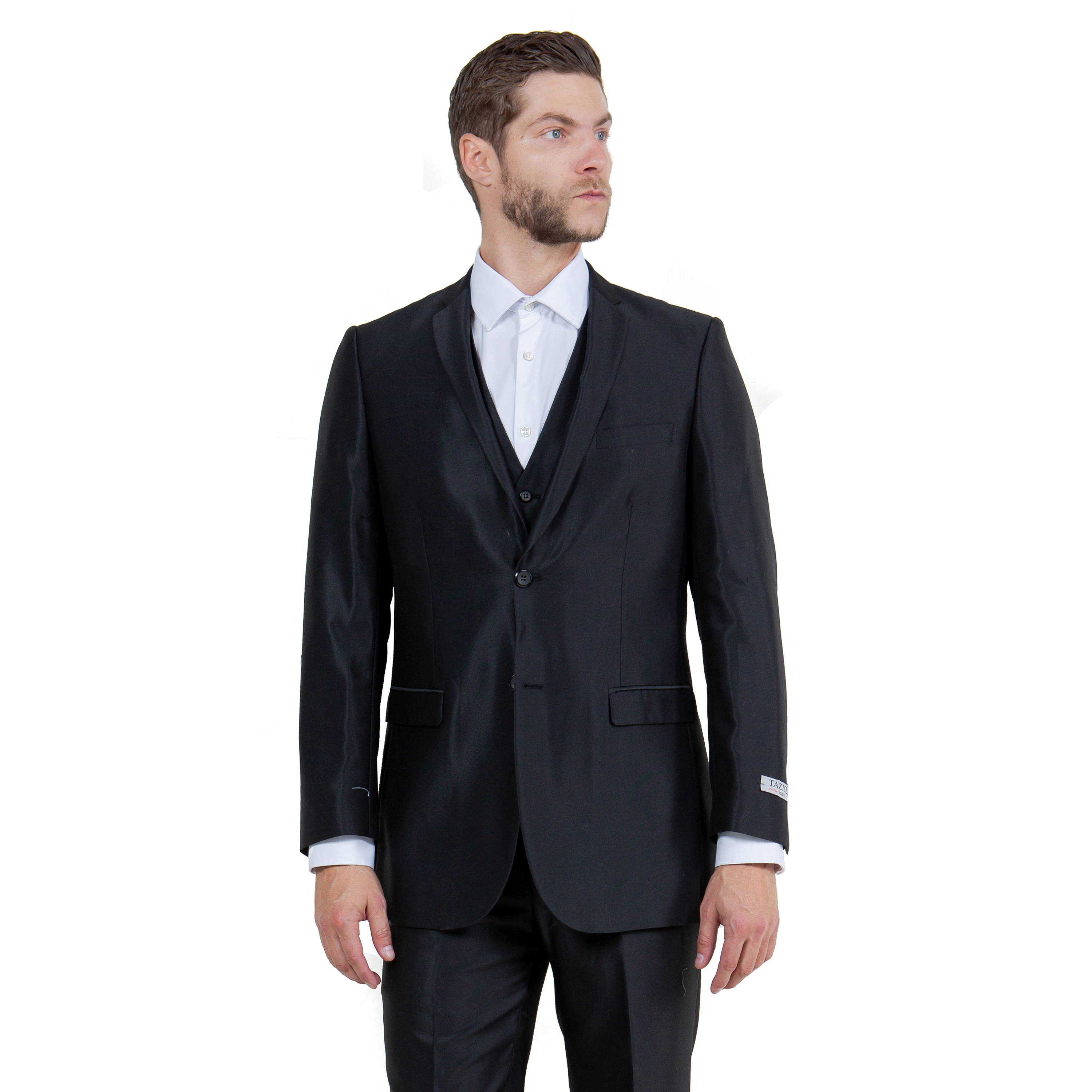 Tazzio Mens Shiny 3-Piece Suit Set