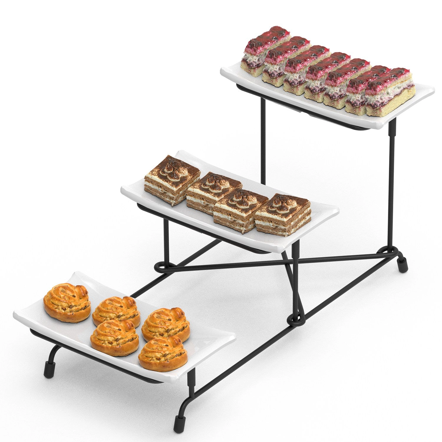 GBruno 3-Tier Serving Stand With Rectangular Platters