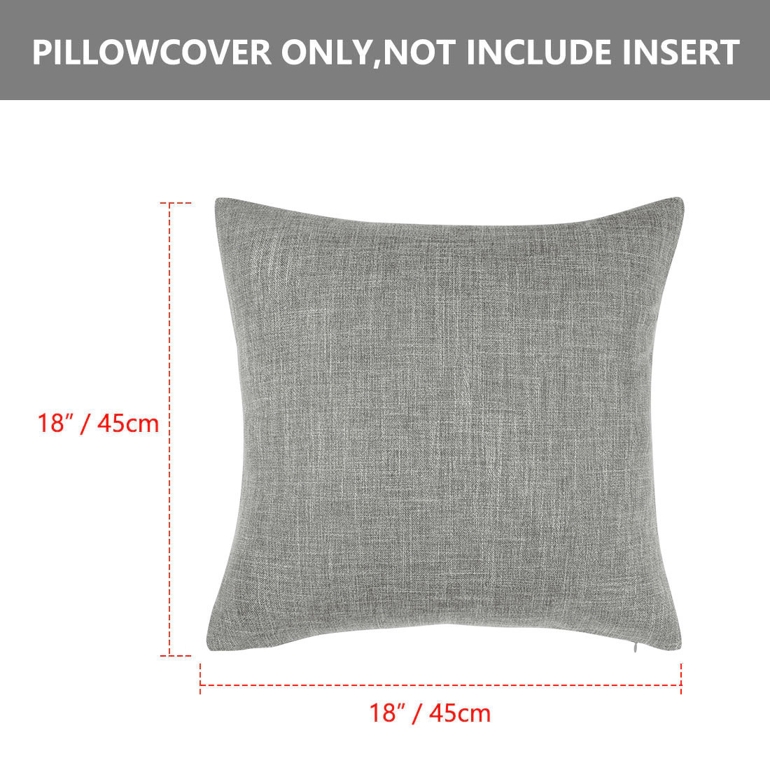 REGALWOVEN 2pcs Linen Throw Pillow Covers, Square Decorative 18"x18"