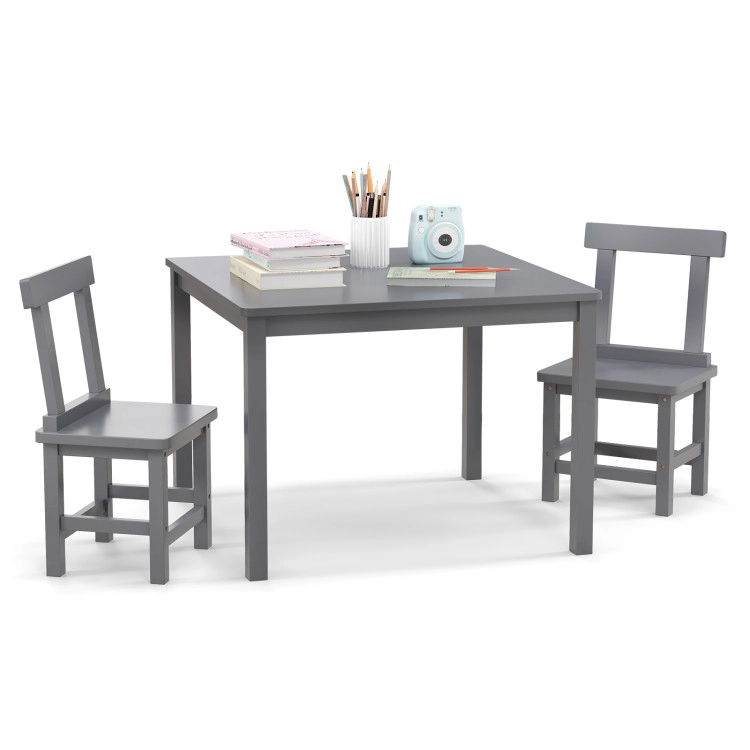 Hivvago Wooden Kids Table and 2 Chairs Set with Anti-slip Foot Pads
