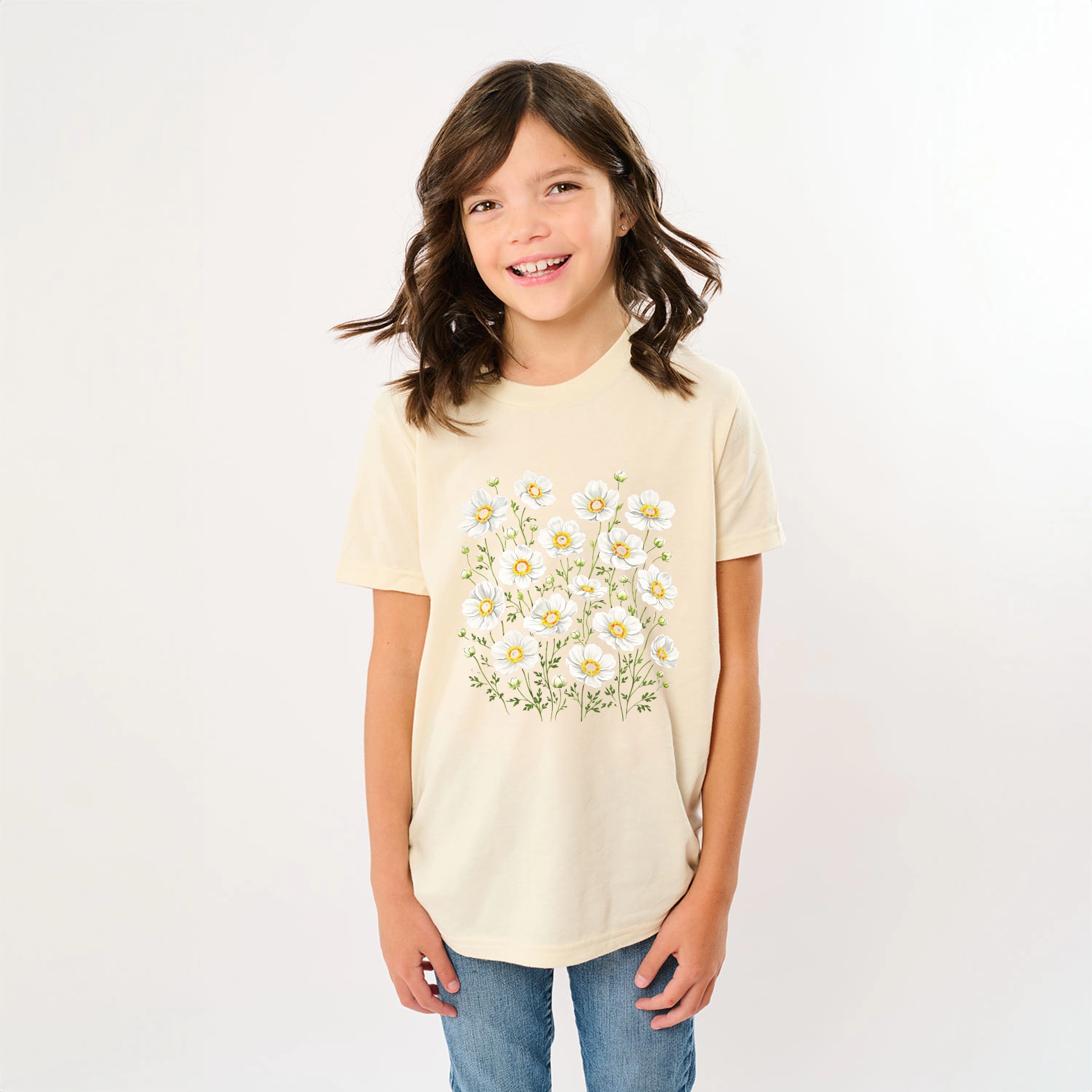The Juniper Shop - Youth Short Sleeve Graphic T-Shirt Watercolor Daisies