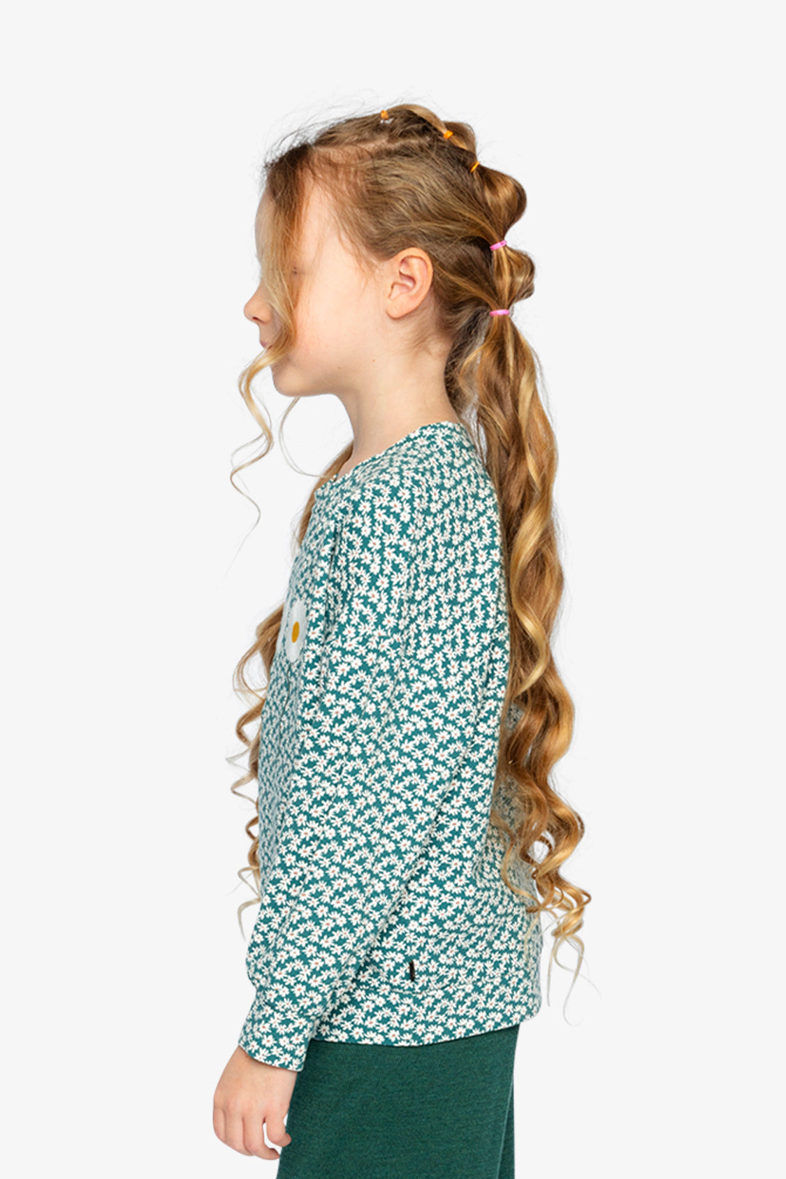 Deux par Girls Floral Print & Daisy Embroidered Jersey Long Sleeve T-Shirt