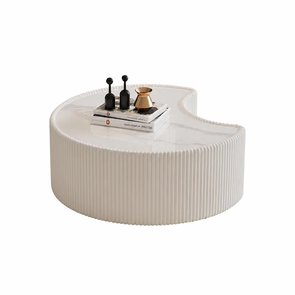 GOODSILO Sintered Stone Top Upholstered Coffee Table