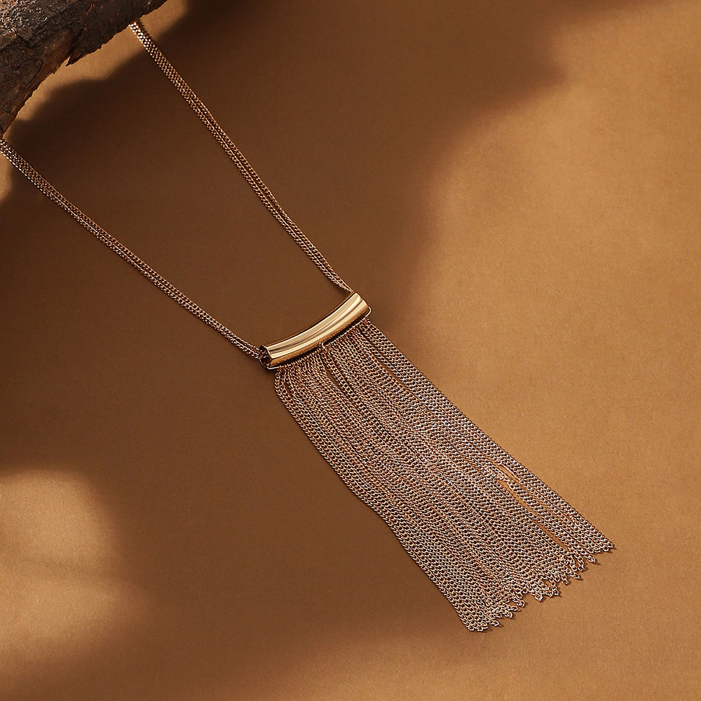 SOHI Women's California Gold the Hanging Chain Bar Lariat Necklace