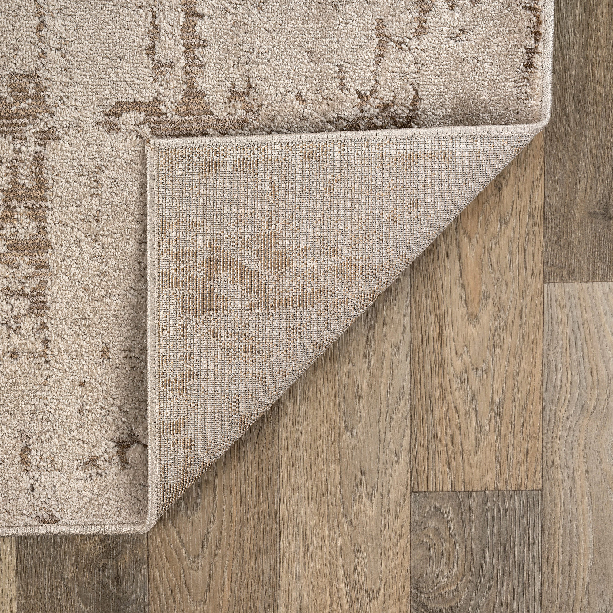 World Rug Gallery Textured High-Low Indoor Area Rug, Neutral Design, Jute Backing, Entryway Rug, Easy-Care