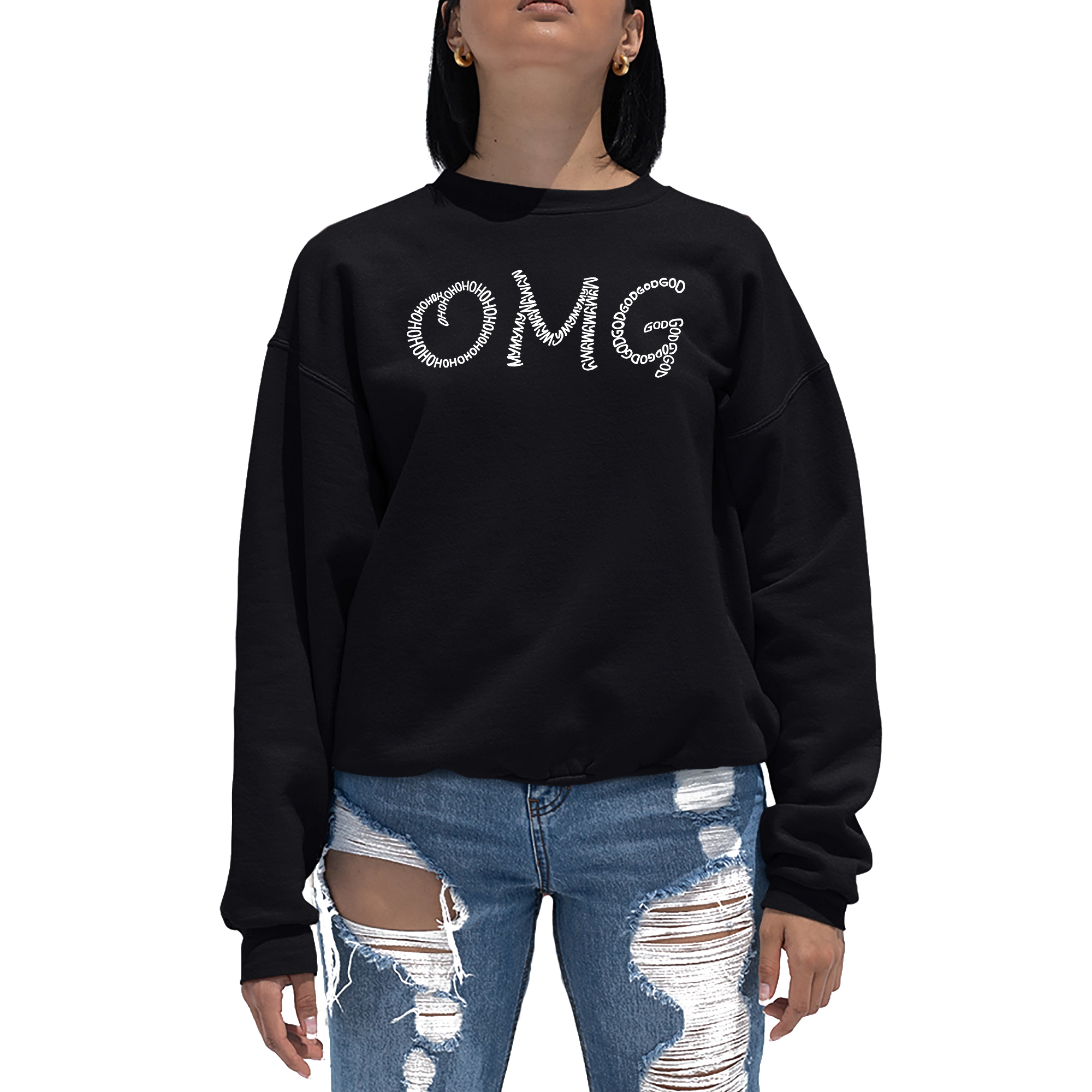 LA Pop Art Omg - Women's Word Crewneck Sweatshirt
