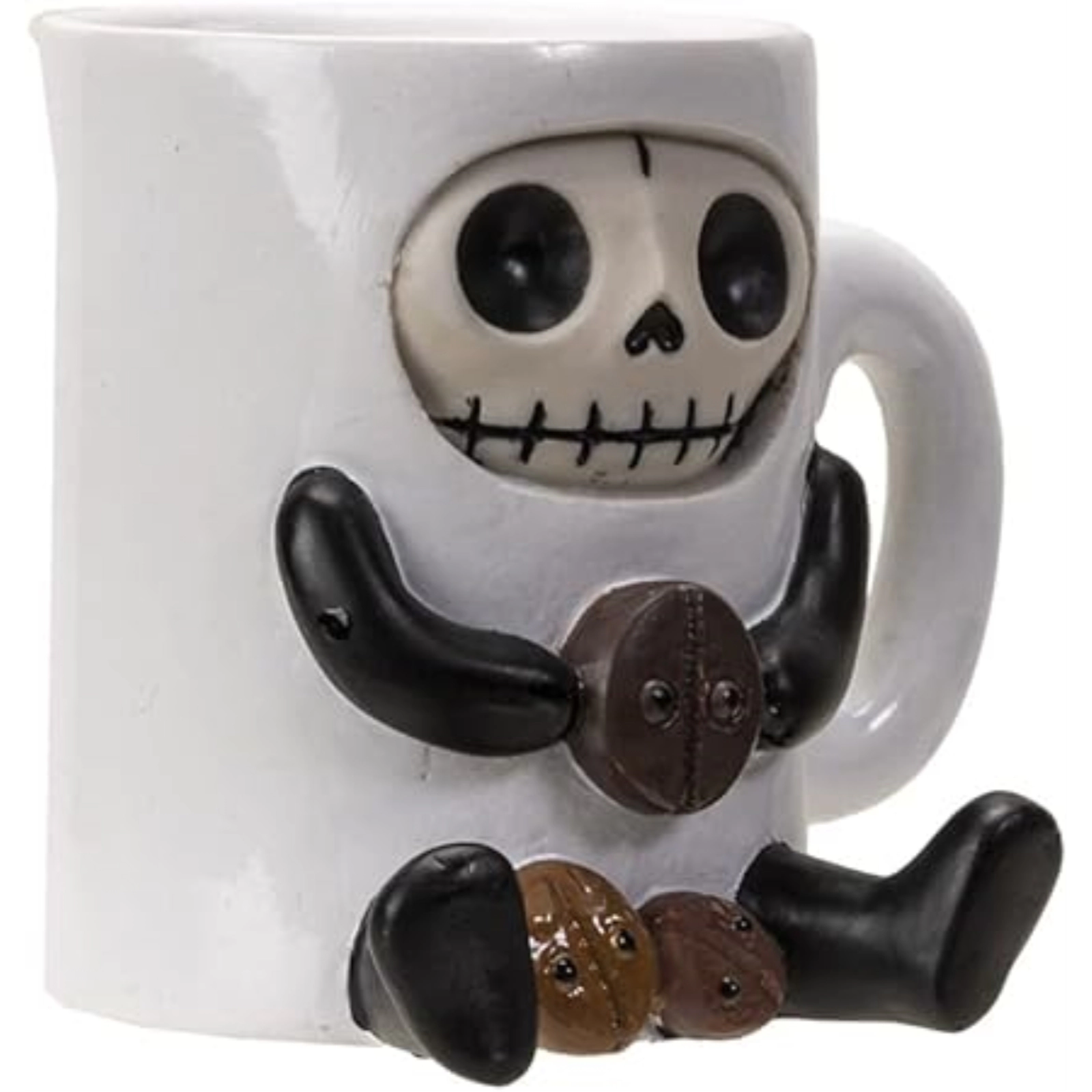 Pacific Giftware Furrybones Cup of Joe The Coffee Bean Morning Drink Mug Skeleton in Costume Figurine 2.5 inch