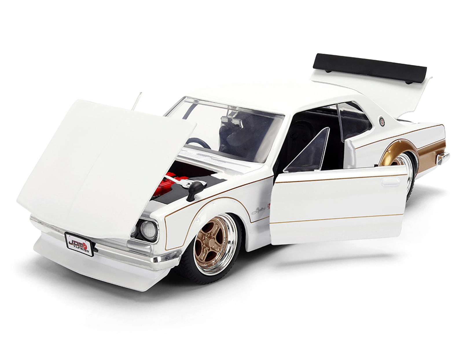Jada 1971 Nissan Skyline 2000GT-R RHD (Right Hand Drive) White with Gold Graphics "JDM Tuners" Series 1/24