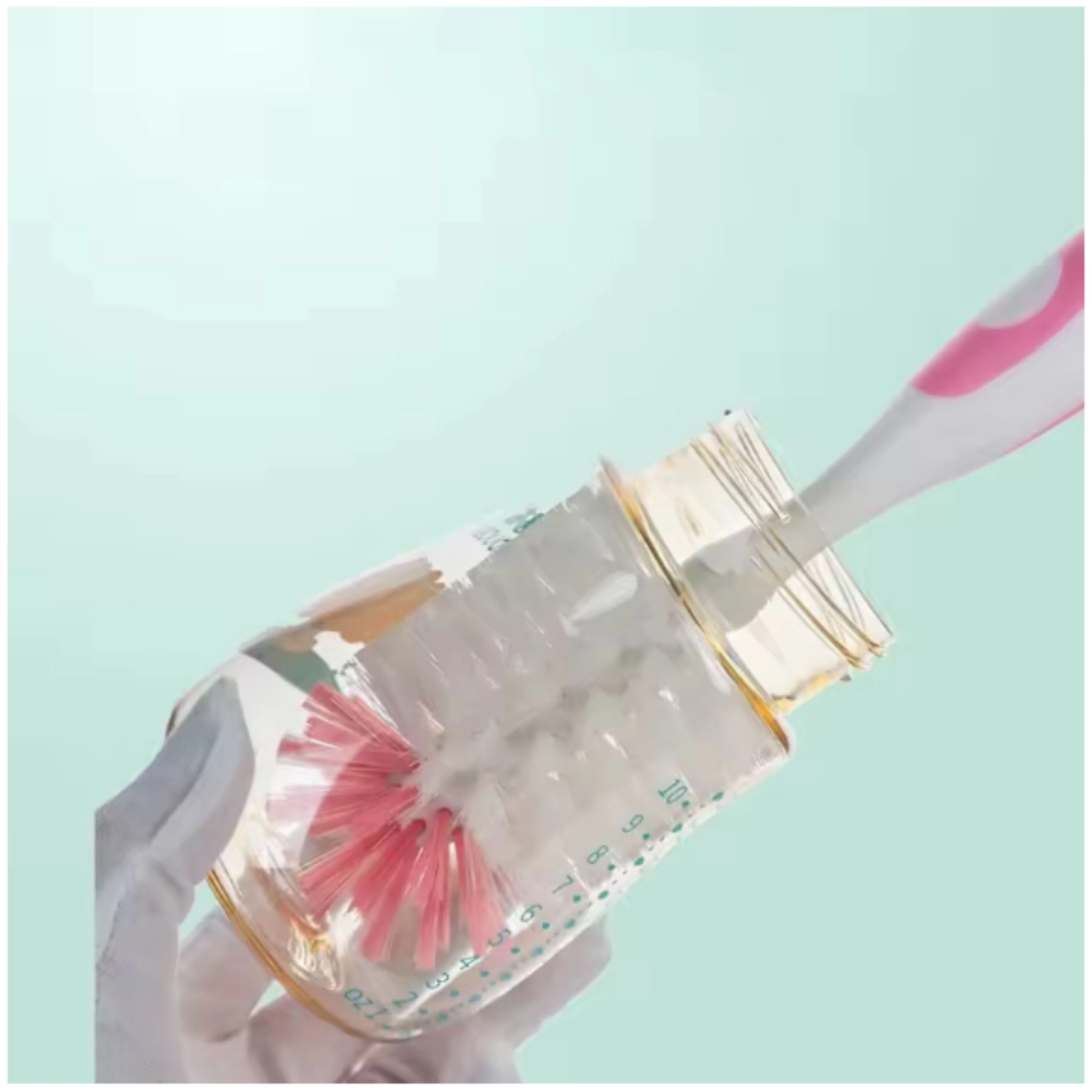 Kitcheniva Nylon Baby Bottle Cleaning Brush With Suction Cup Stand