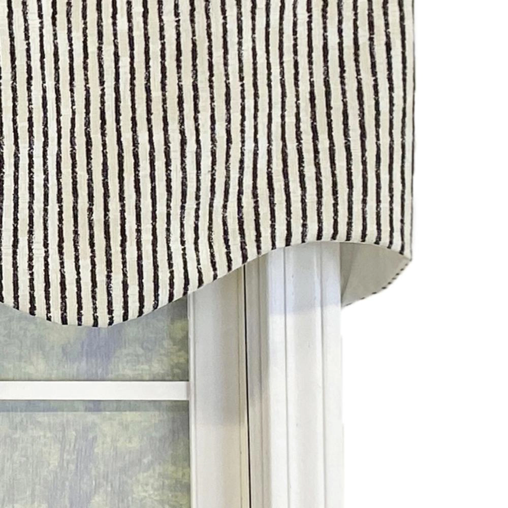 RLF Home Duval Regal Valance Black. 3" Rod  Pocket 50"W x 17"L