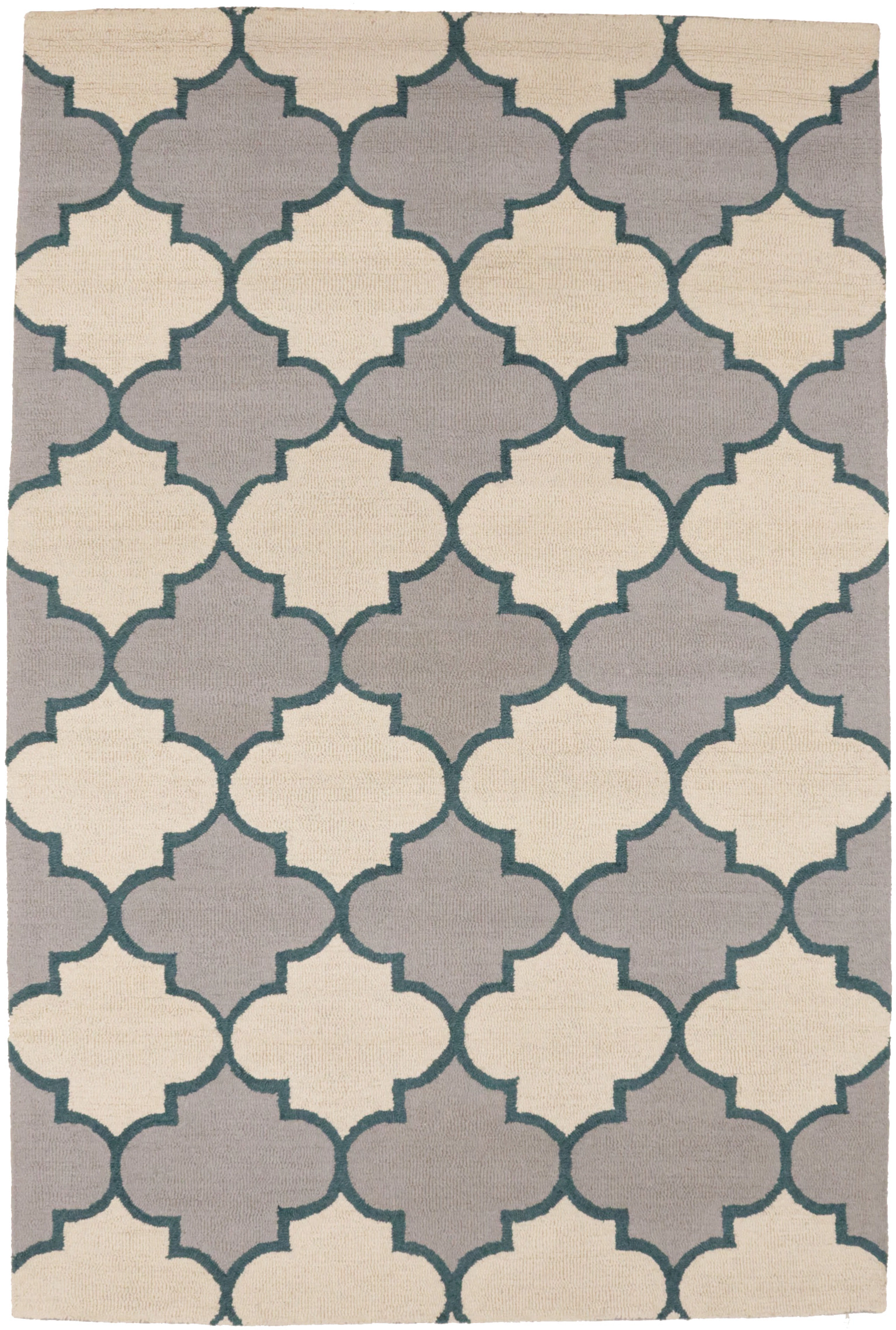 Magic Rugs 5'0 x 8'0 Multicolored Trellis Hand-Tufted Modern Wool Rug