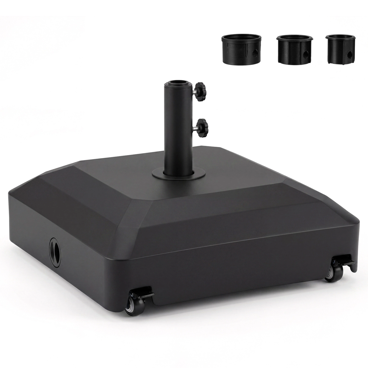 Slickblue Weighted Outdoor Umbrella Base with Locking Wheels for Patio, Deck and Poolside