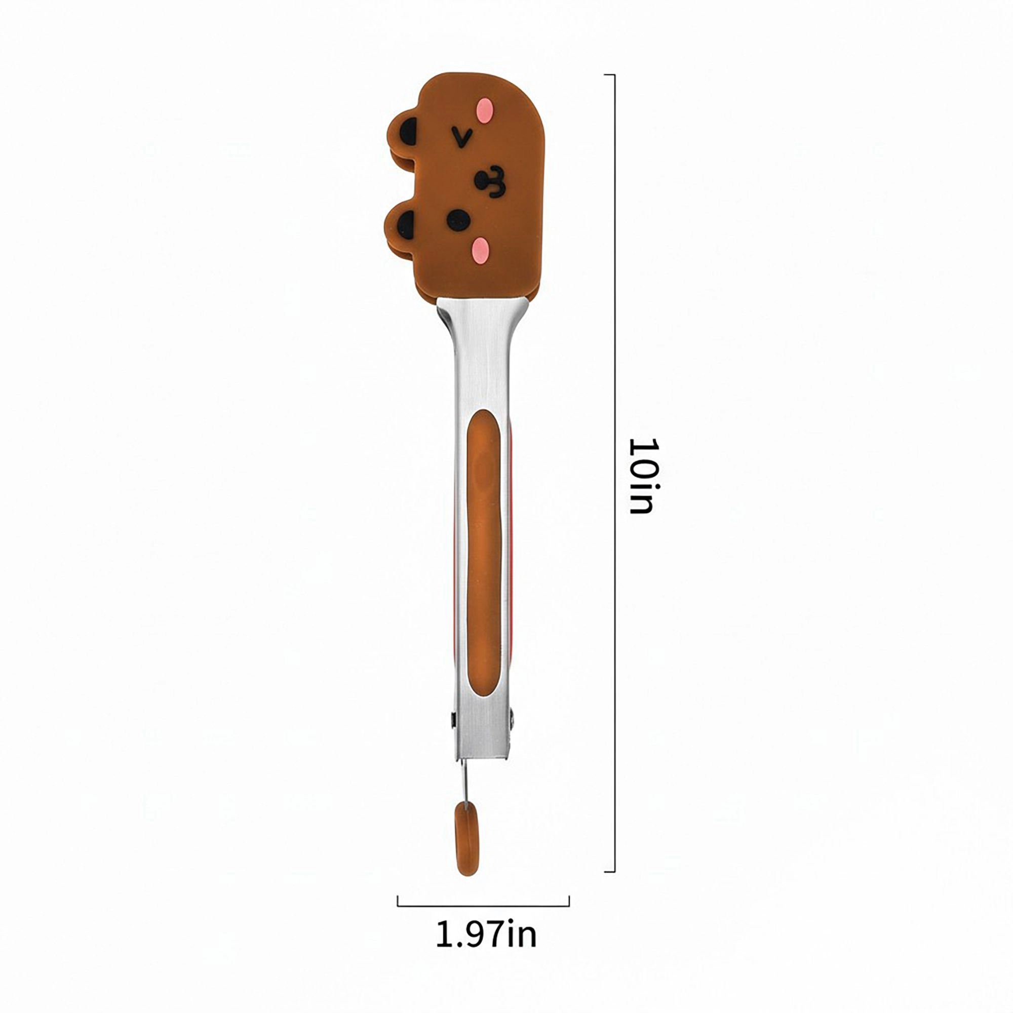 Alilang Women Bear Shaped Kitchen Tongs with Non-Slip Grip and Locking Ring