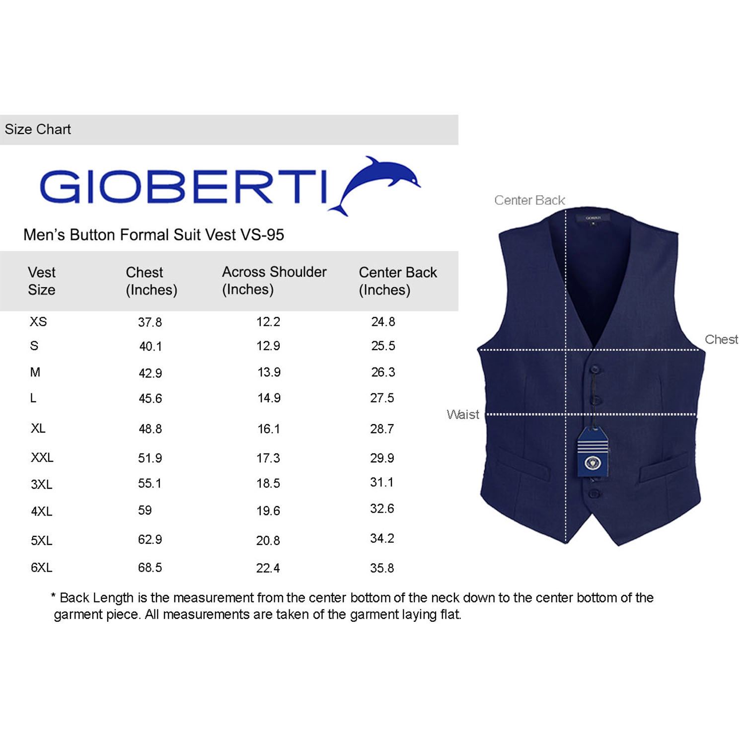 Gioberti Men's Formal Suit Vest