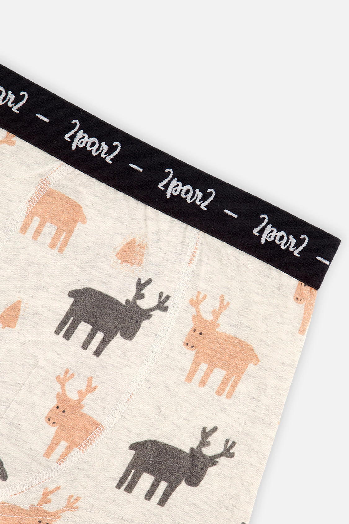 Deux par Boys Elk, Dog and Dinosaur Print Boxer Pack of 3 with Elastic Waistbands