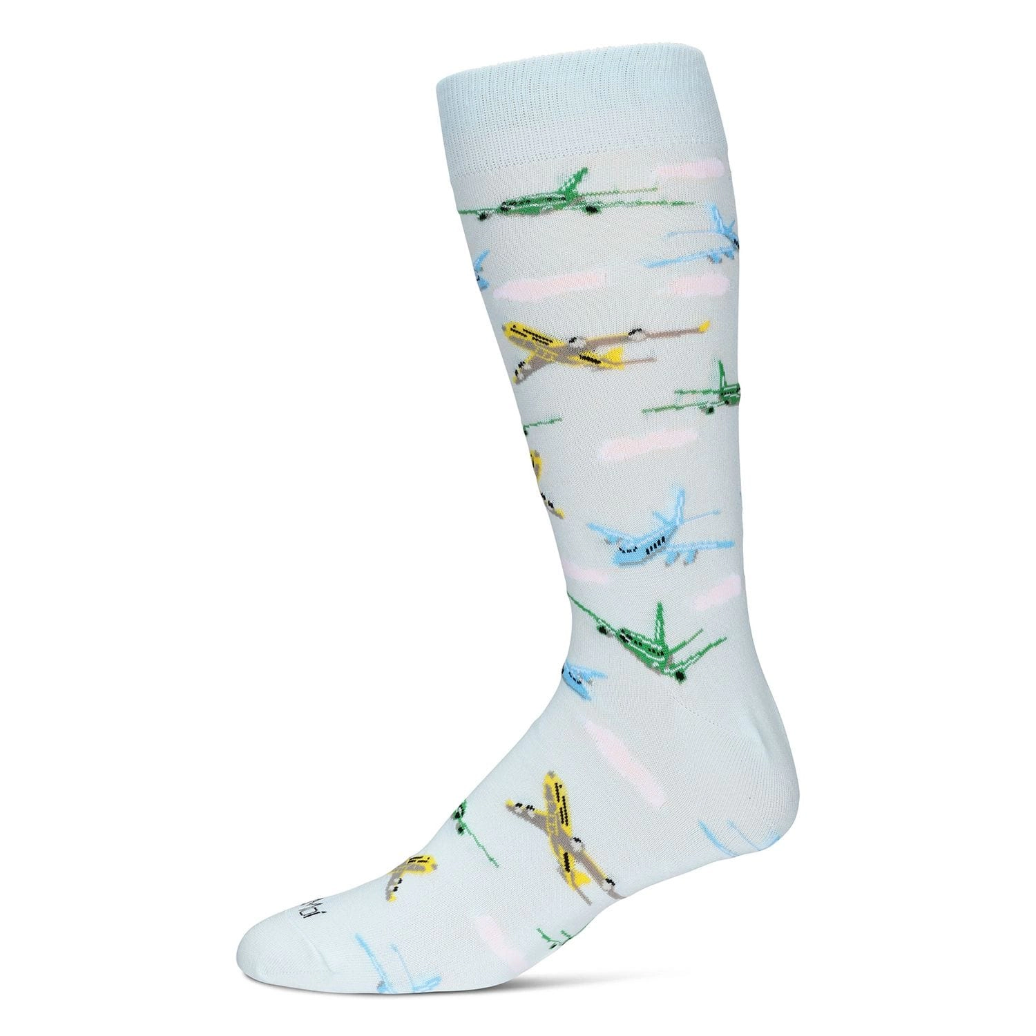 MeMoi Men's Airplanes Bamboo Crew Socks