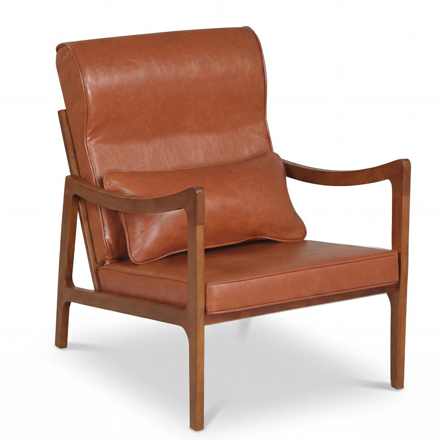 SlickBlue Unisex Modern Upholstered Accent Chair With Lumbar Pillow