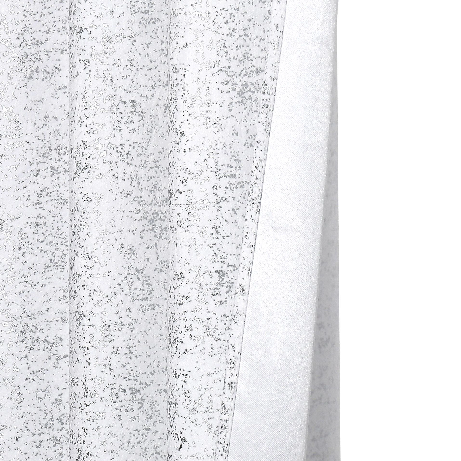Kate Aurora 2 Piece Sadie White Metallic Sparkle Grommet Top Room Darkening Curtain Panels - 95 in. Long