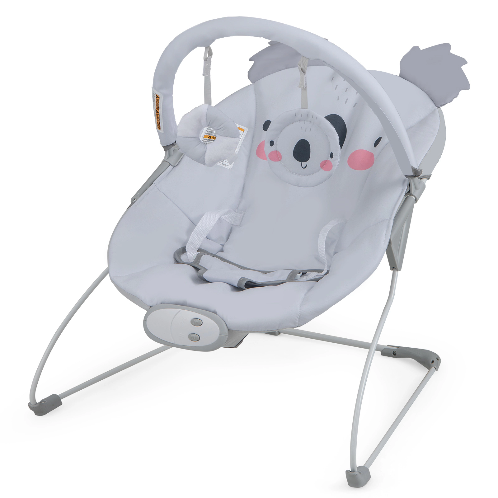 SUGIFT Baby Portable Bouncer Infant Rocker Seat Music Box Toy Bar 20-lb Capacity Ages 0-6 Months 25 x 20 x 23-in Gray