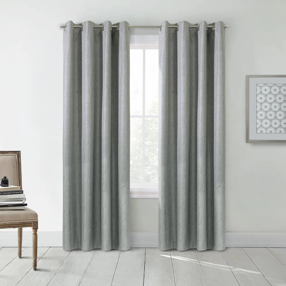 Thermaplus Denver Blackout Grommet Curtains for Livingroom 52" x 95" Taupe Grey