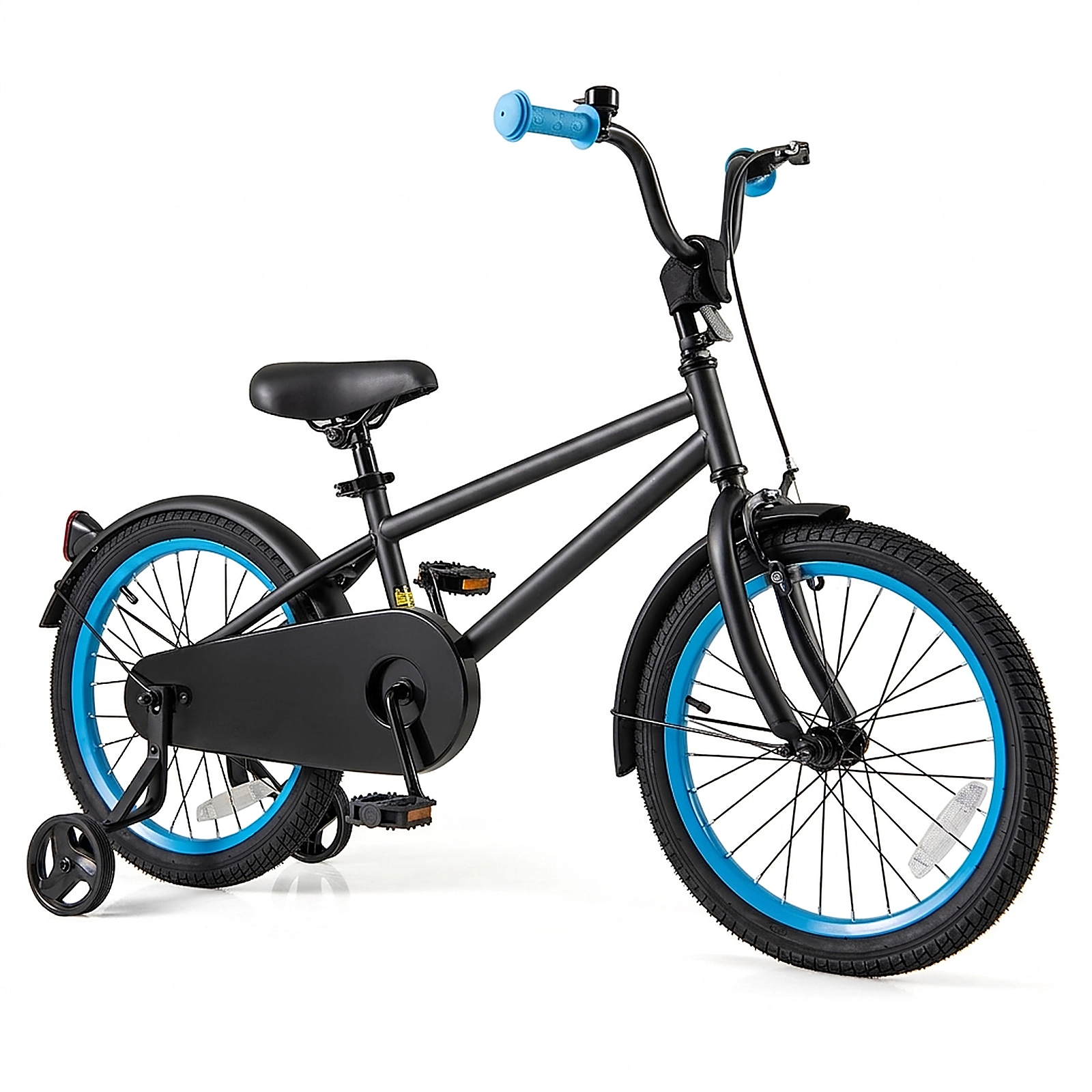 SUGIFT 18 in Kids Bike Black and Blue with Adjustable Saddle and Handlebar