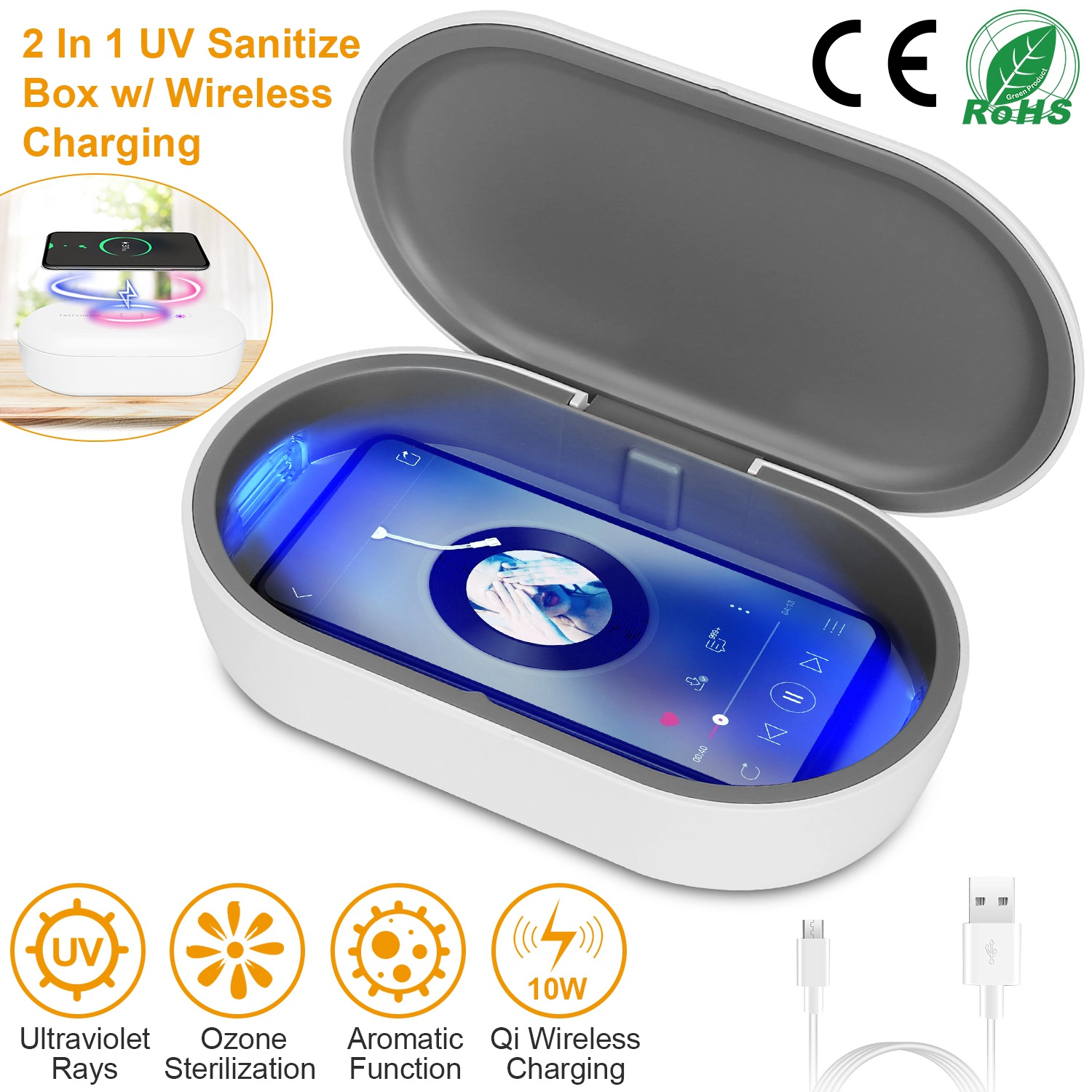 GBruno UV Sanitizer Box With Wireless Charging