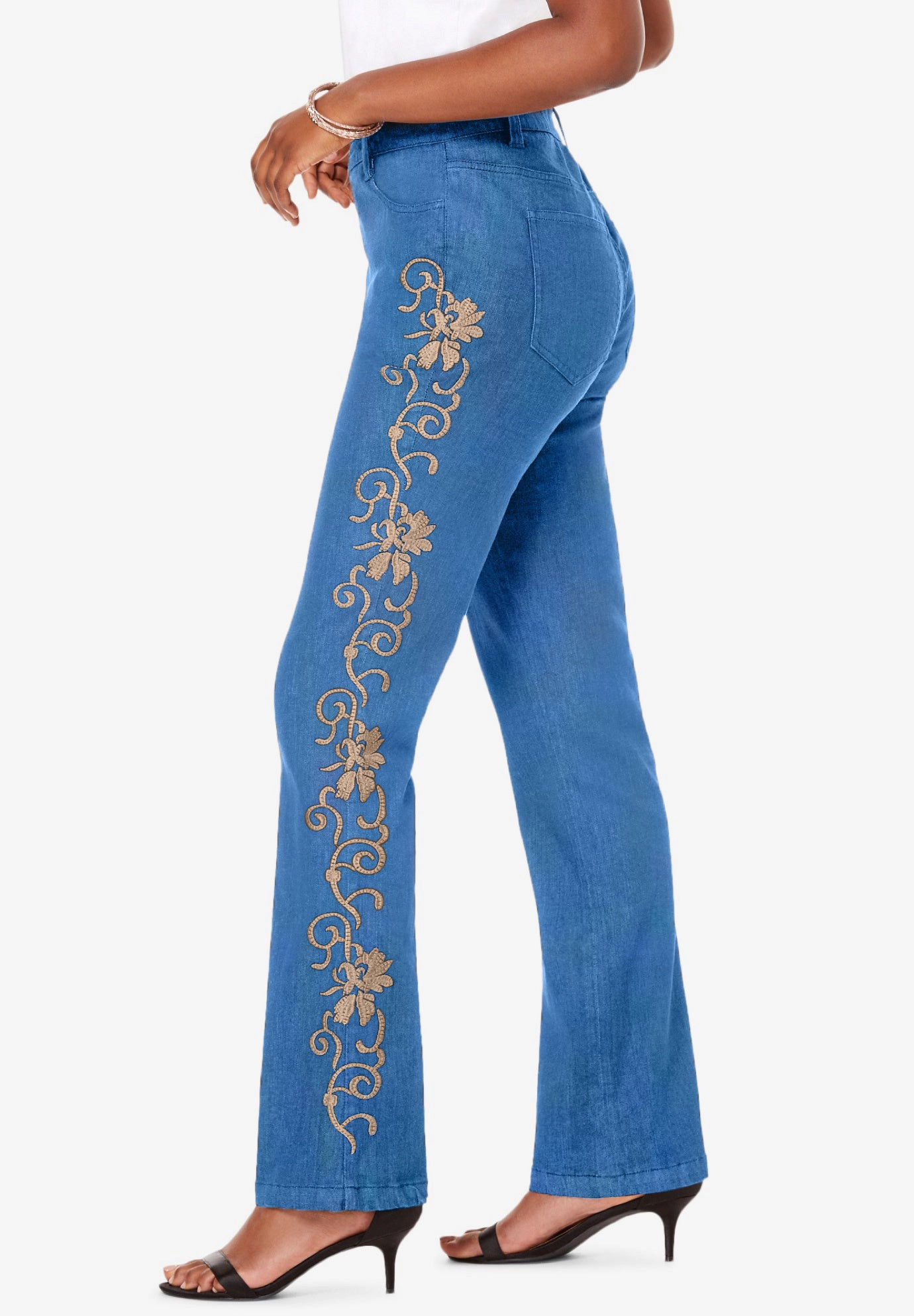 Roaman's Women's Plus Whitney Jean with Invisible Stretch