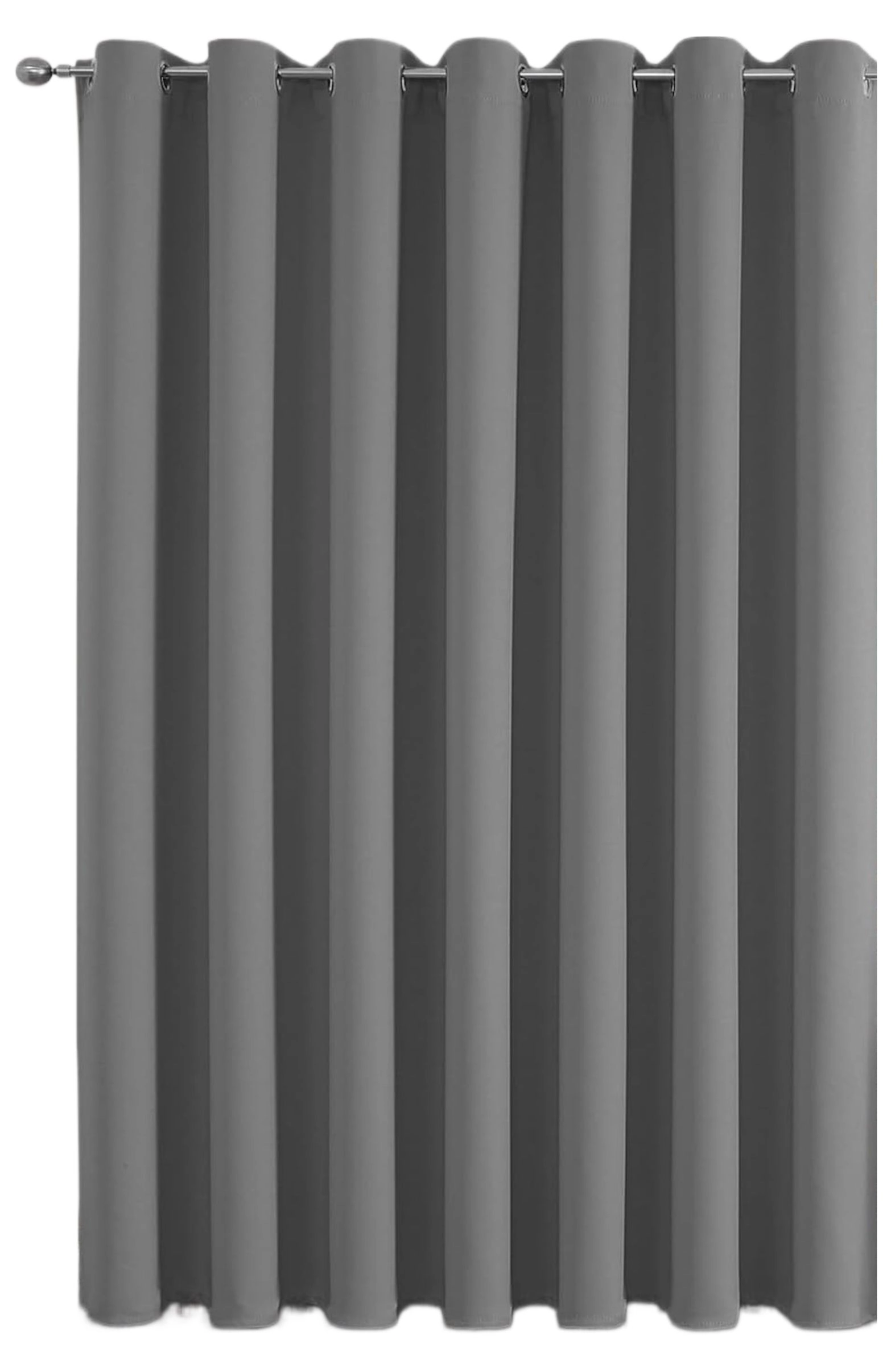 Kate Aurora 1 Piece 100% Hotel Level Blackout Extra Wide Window Curtain Panel - Gray