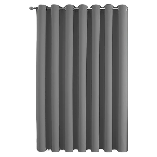 Kate Aurora 1 Piece 100% Hotel Level Blackout Extra Wide Window Curtain Panel - Gray