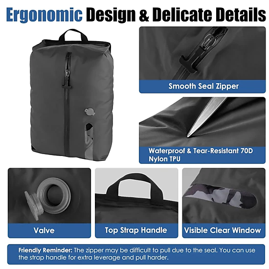 SS Design Vacuum Compression Bags With Pump For Travel Luggage, Color ...