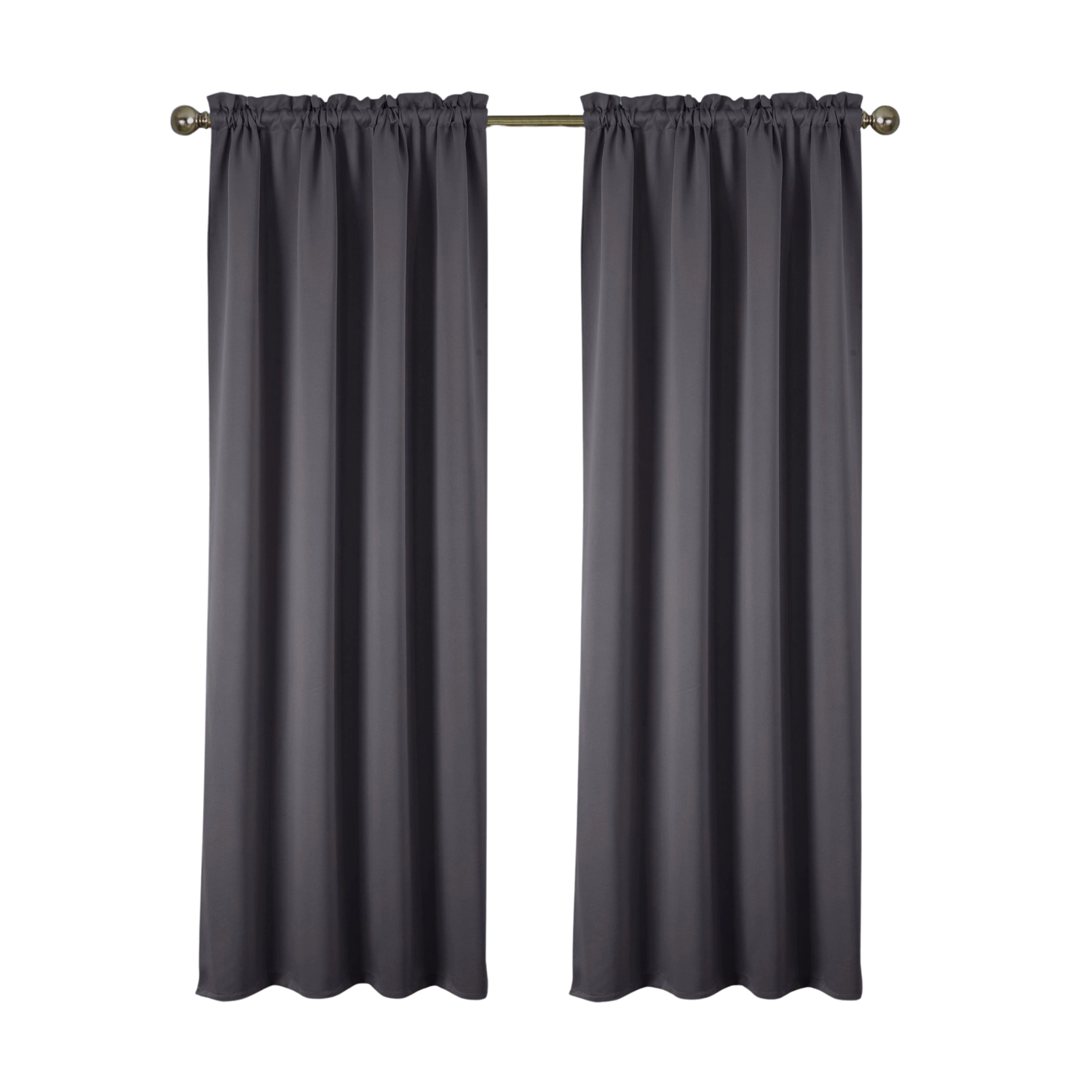 RT Designers Collection 100% Polyester Twilight Blackout Rod Pocket Curtain Panel 54" x 90" Charcoal