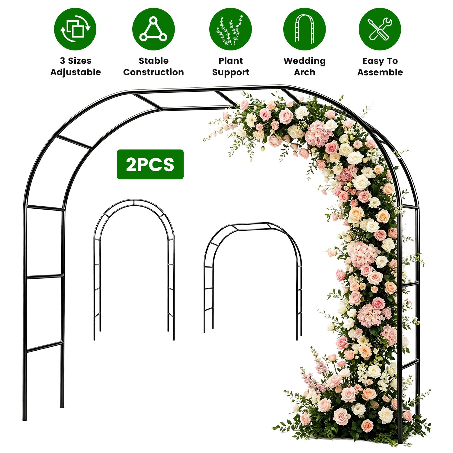 GBruno Adjustable Metal Garden Arch Trellis