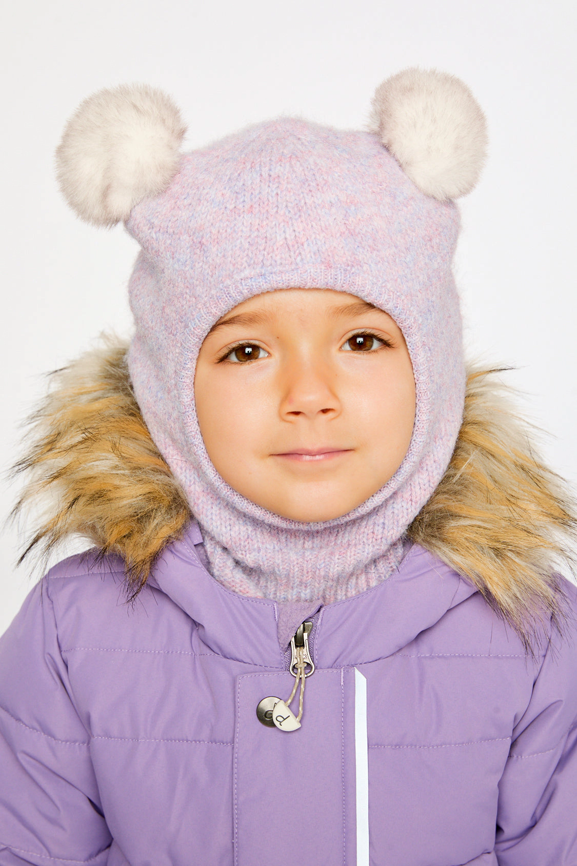 Deux par Girls Bear Ear Knit Balaclava