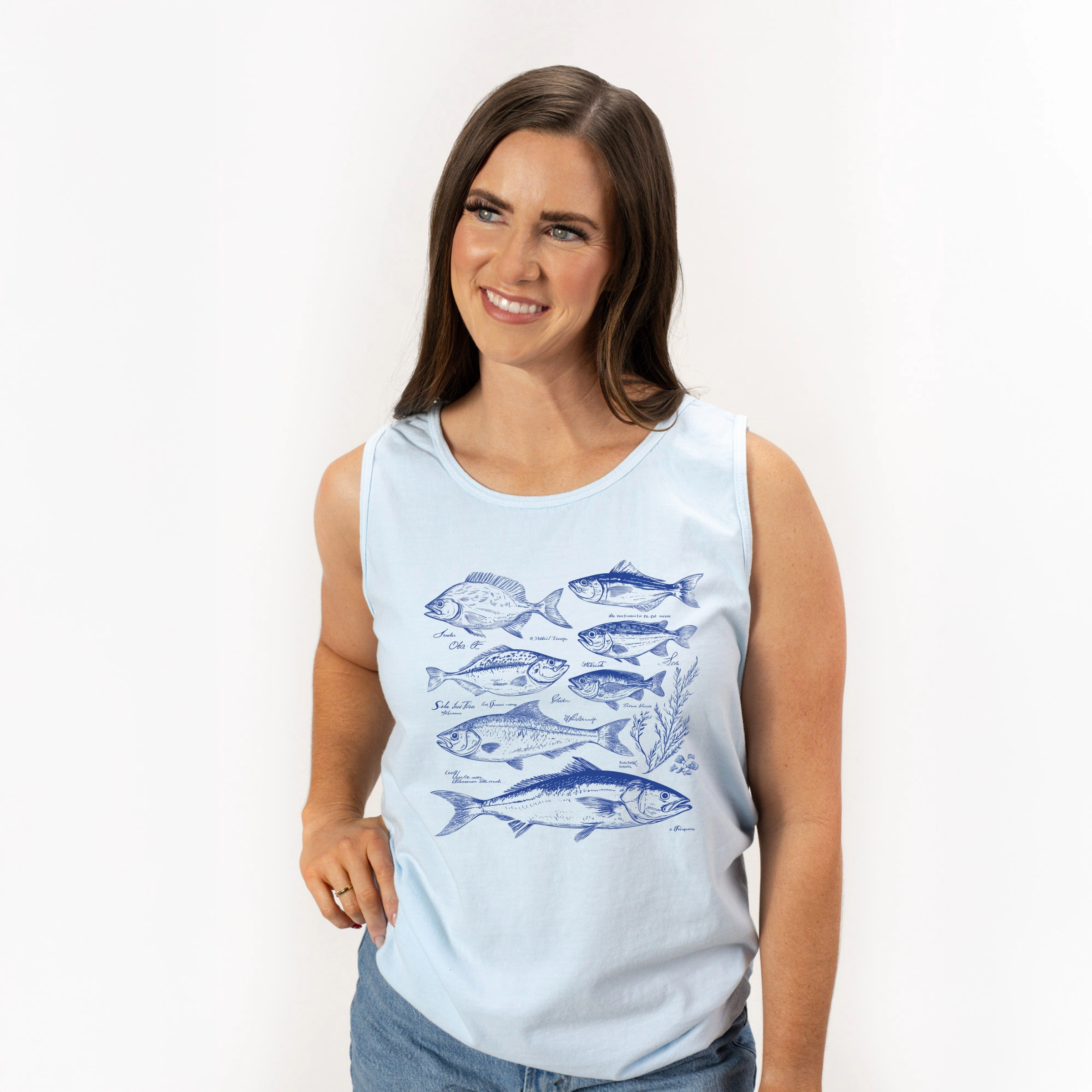 Simply Sage Market - Vintage Fish Women's Garment Dyed Graphic Tank Top