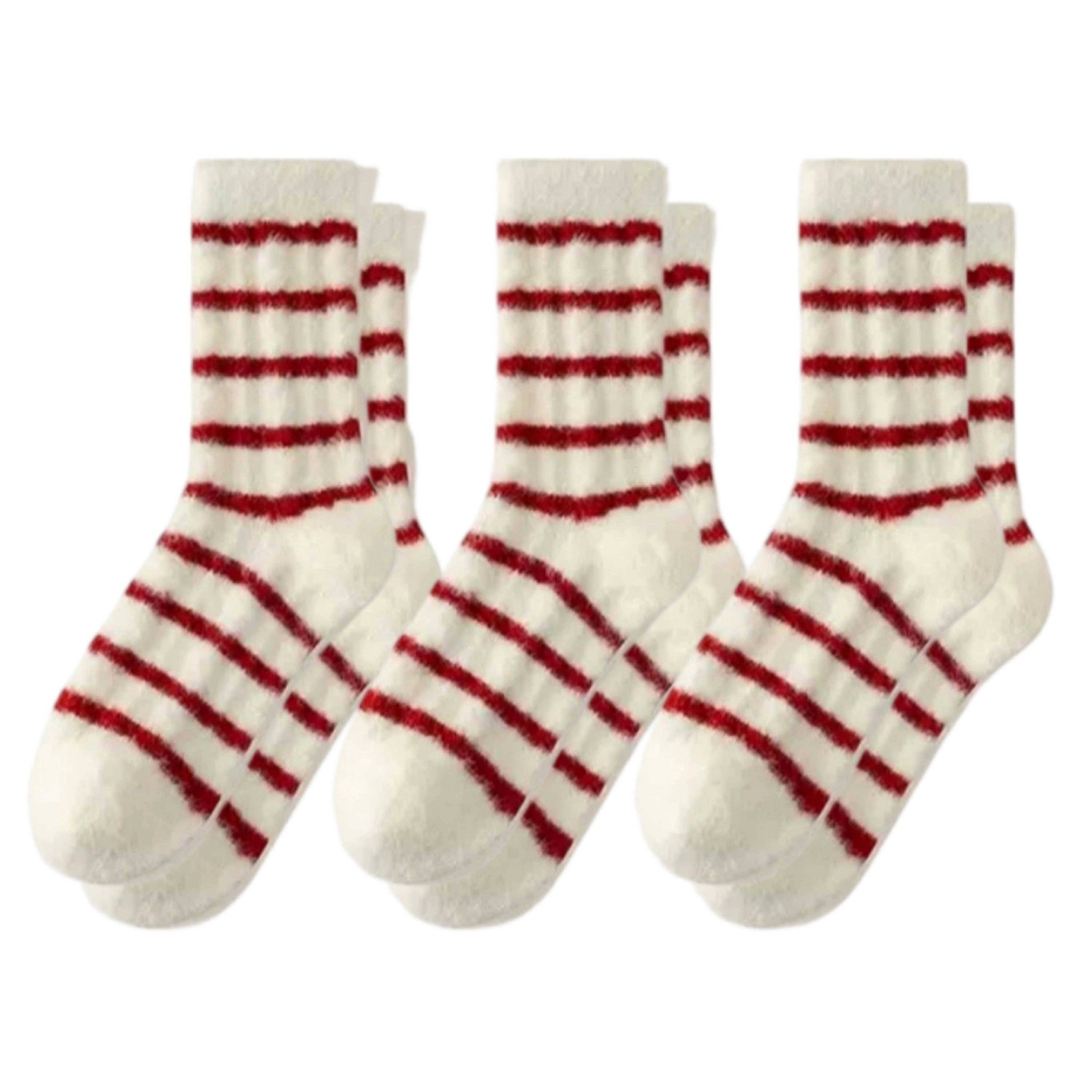 Anna-Kaci Women's 3-Pair Plush Cable Knit Cozy Crew Socks