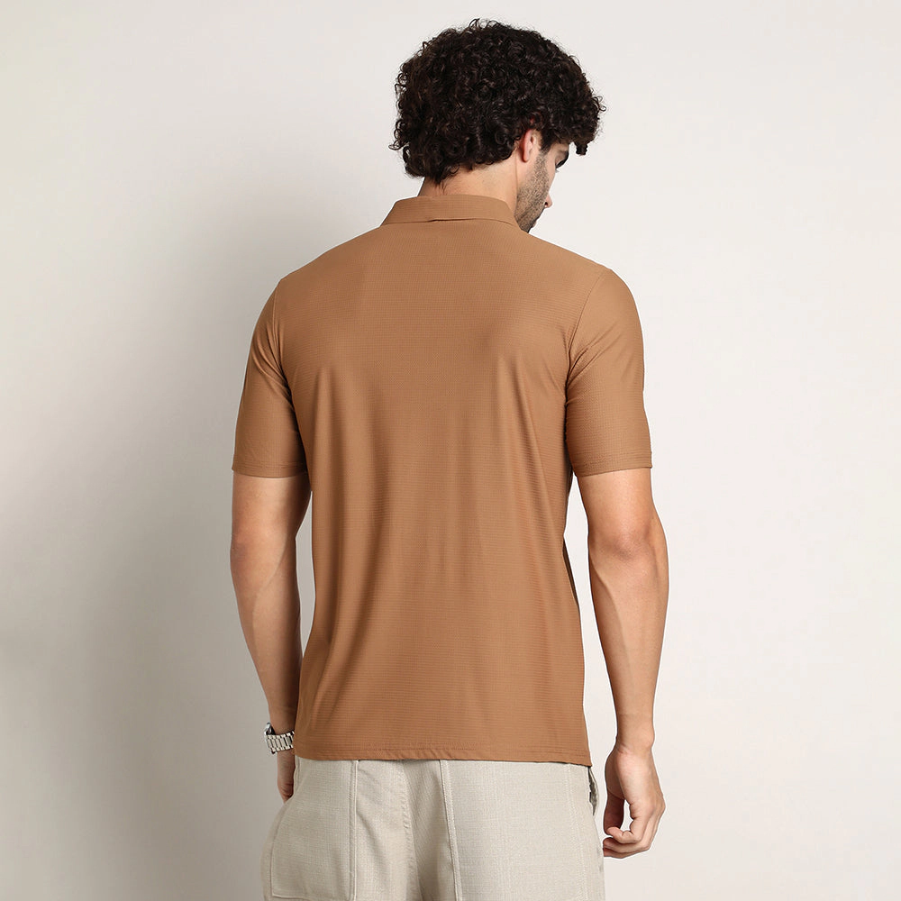 Seamless Waffle Polo T-Shirt