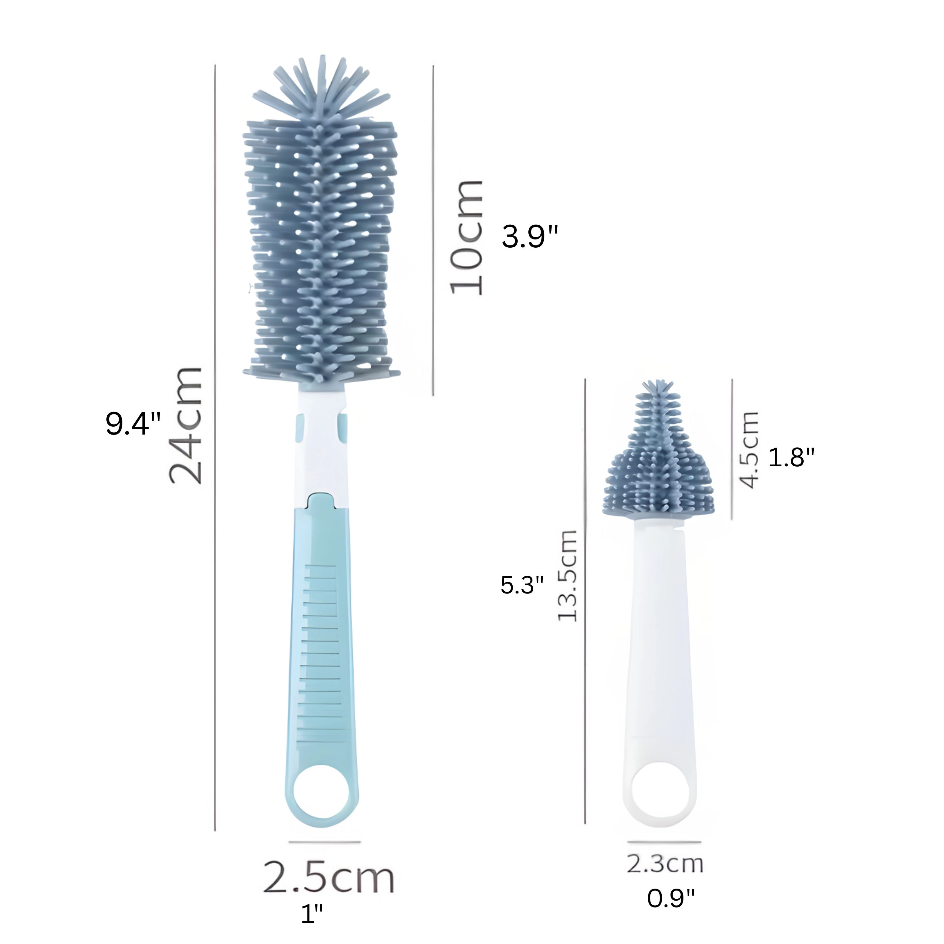 Kitcheniva 2 Pcs Set Silicone Bottle Brush With Teat & Nipple Cleaner